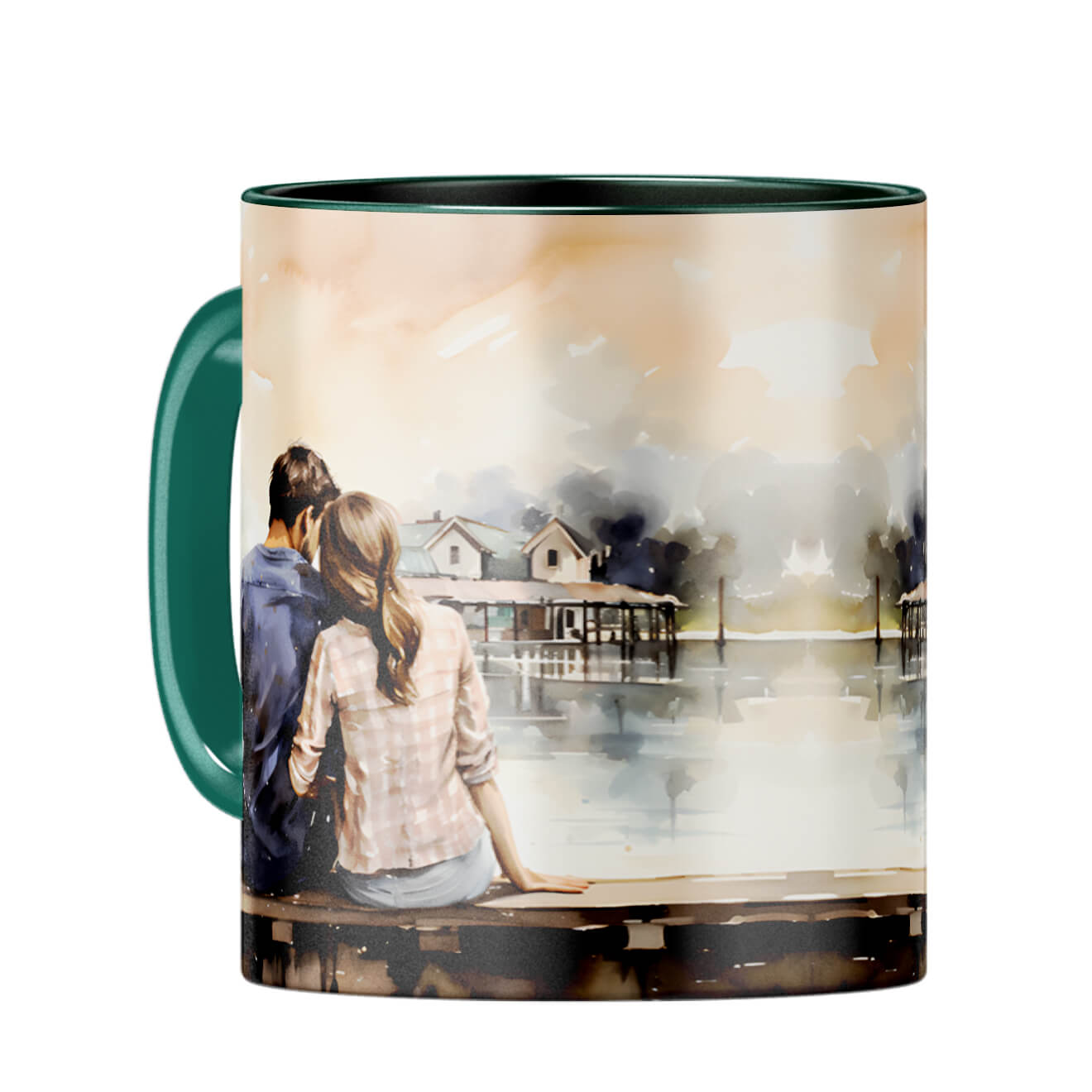 Customised Loving Message Coffee Mug Dark Green