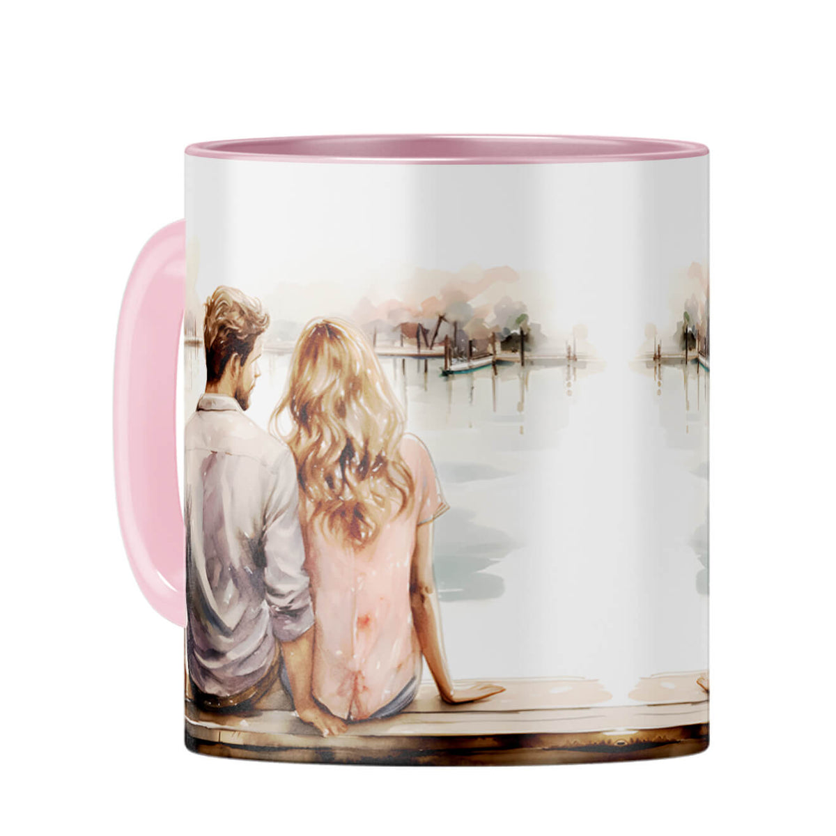Customised Luv Message Coffee Mug Pink