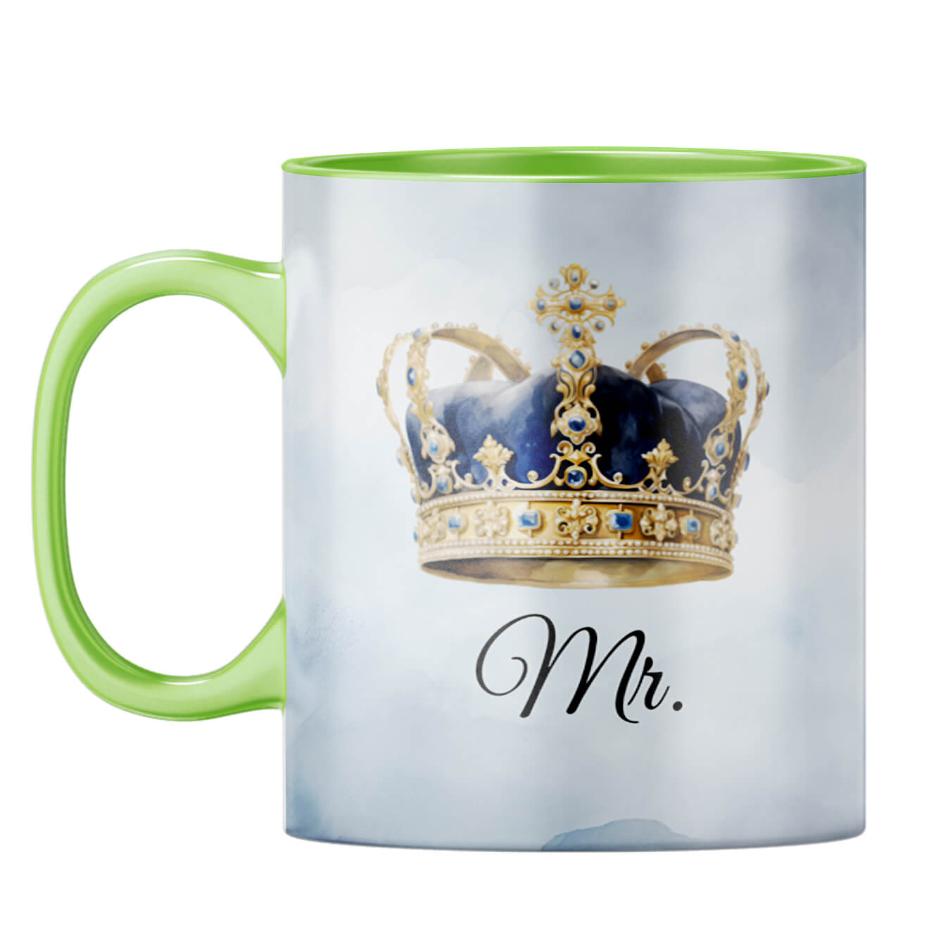 Customised Name Mr Coffee Mug Light Green