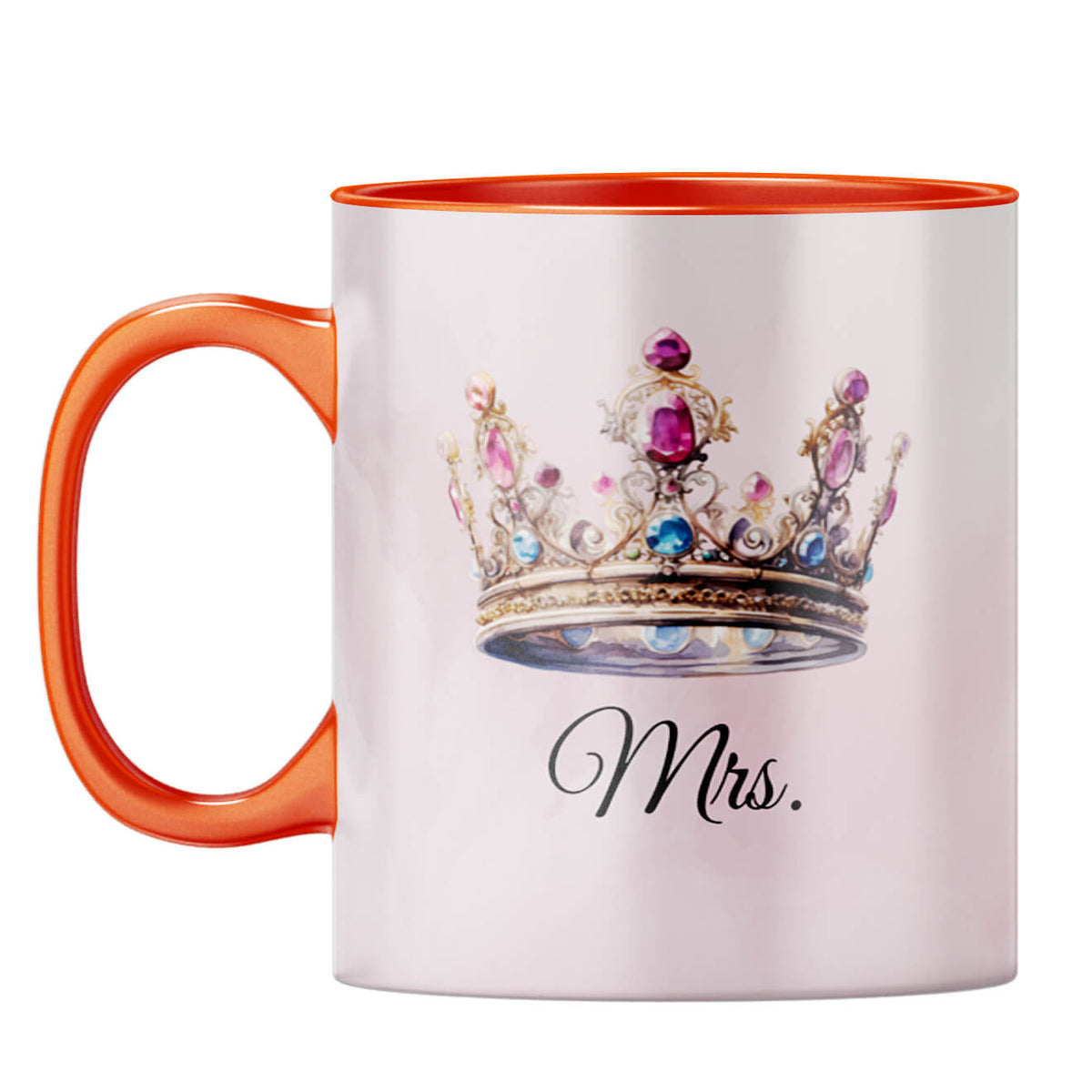 Customised Name Mrs Coffee Mug Orange