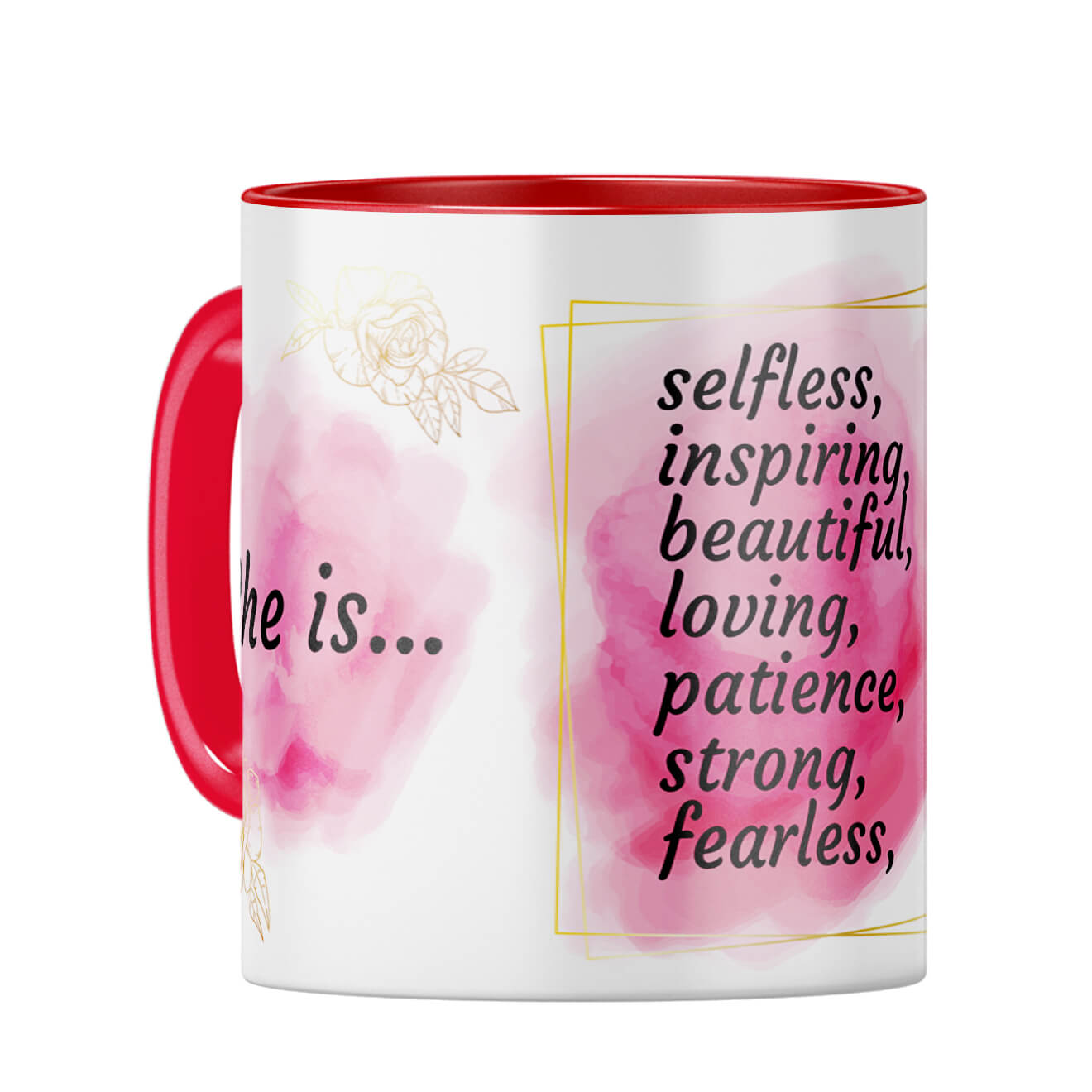 Customised She Is Strong Woman Coffee Mug Red