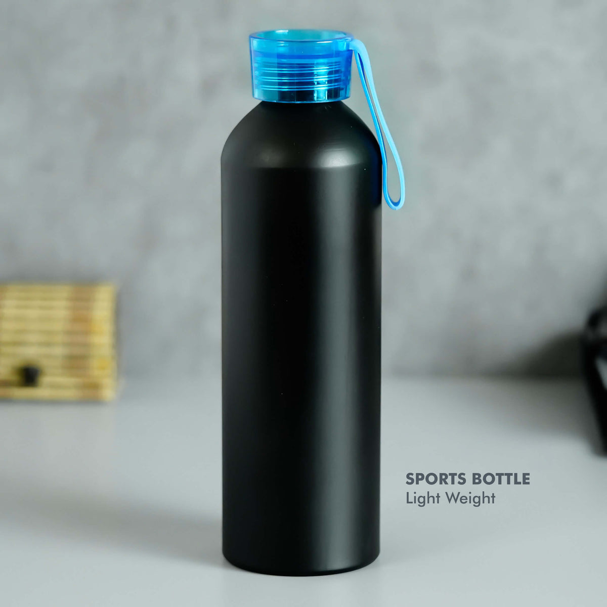 Customizable Black Aluminum Sports Bottle - Ideal for Active Gifting