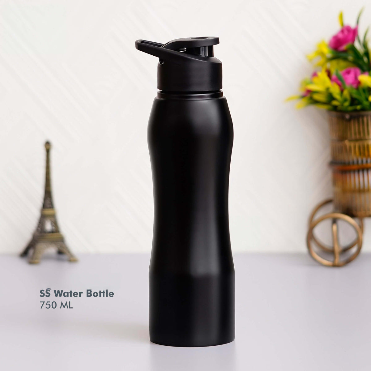 Customizable Black Stainless Steel Bottle - Ideal for Gifting