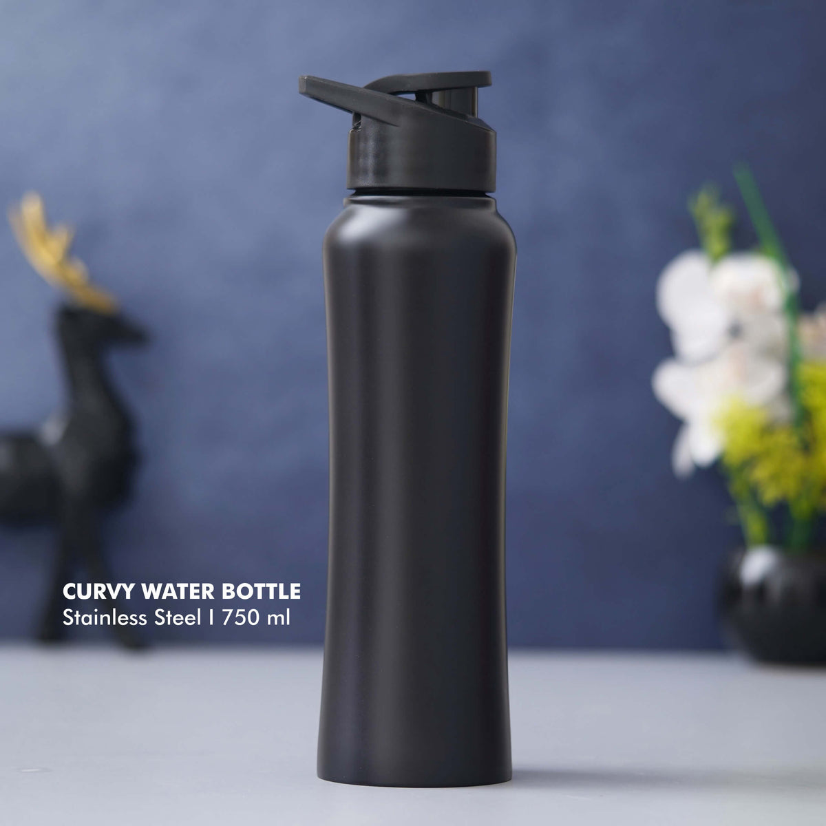 Customizable Black Stainless Steel Bottle - Ideal for Gifting