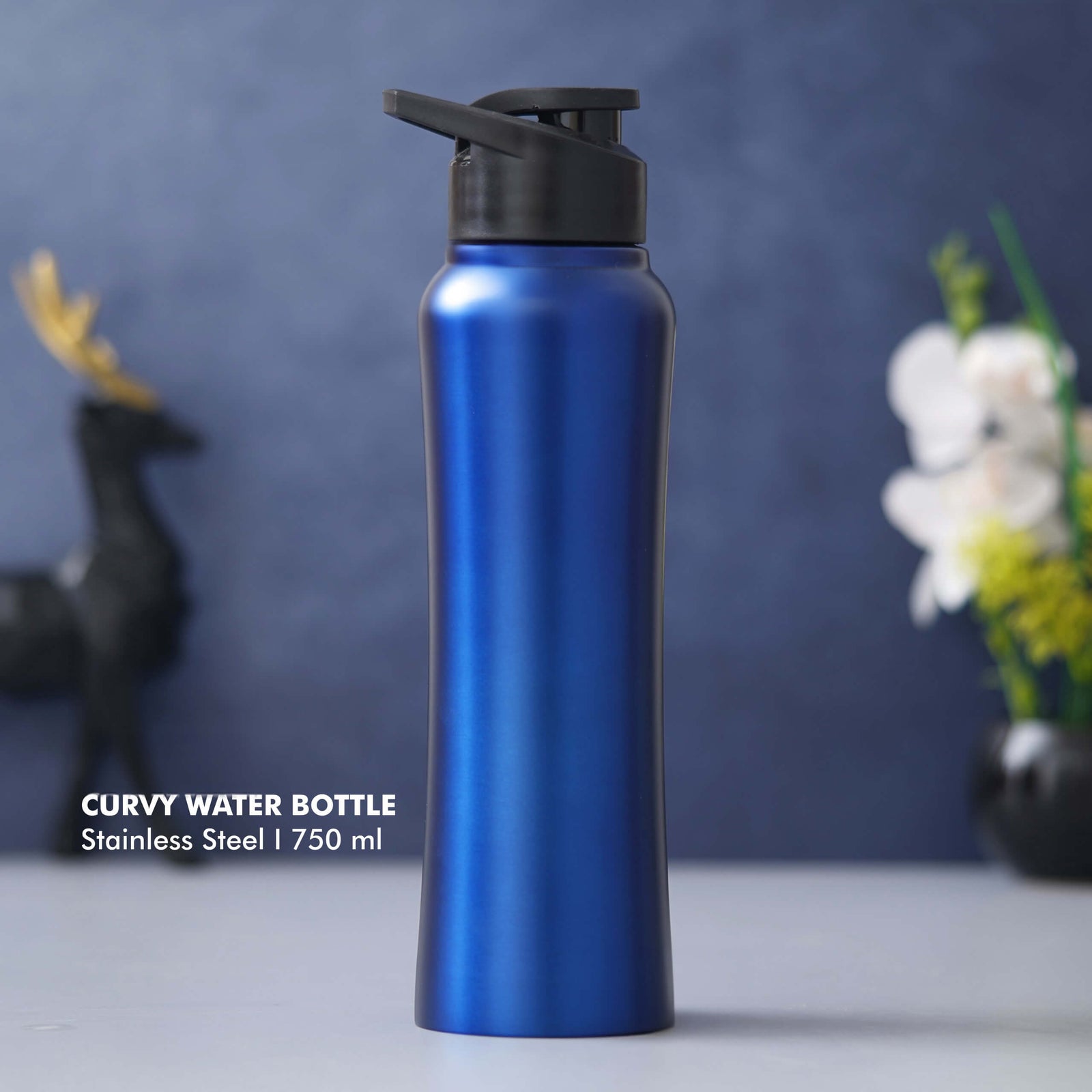 Customizable Blue Stainless Steel Bottle - Ideal for Gifting