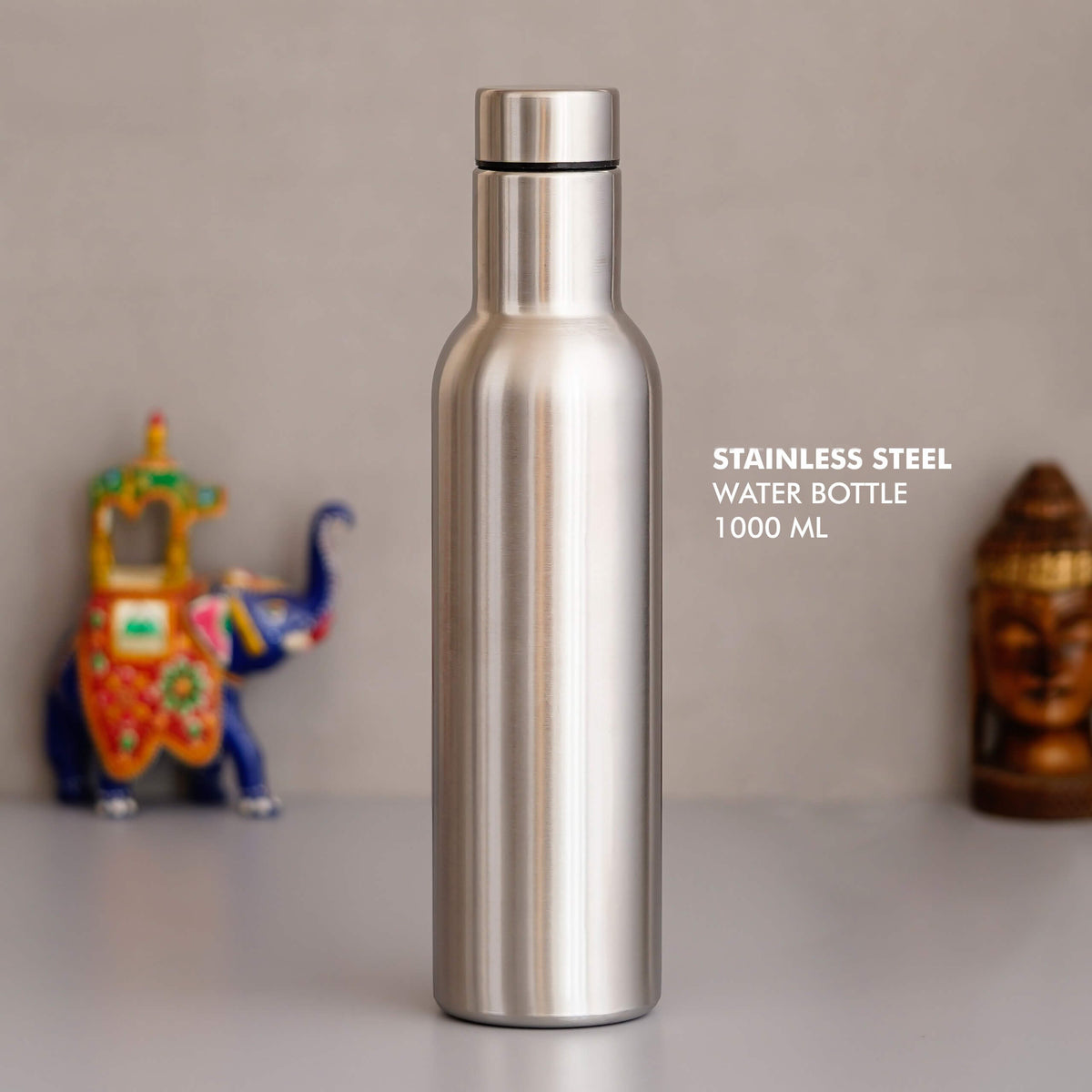 Customizable Tall Silver Stainless Steel Bottle - Ideal for Gifting