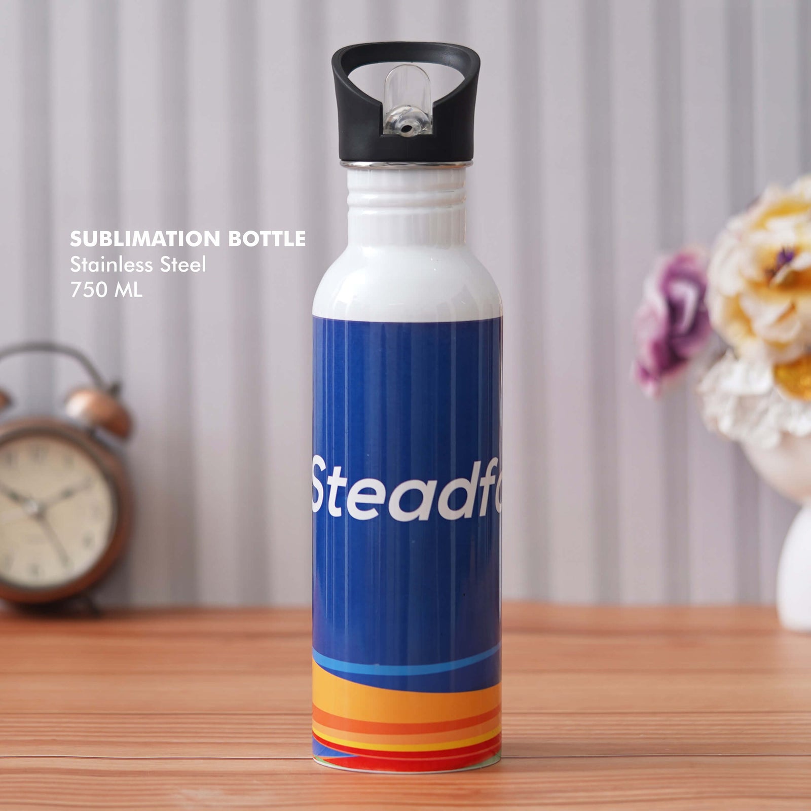 Customizable White Stainless Steel Sipper Bottle - Perfect for Gifting