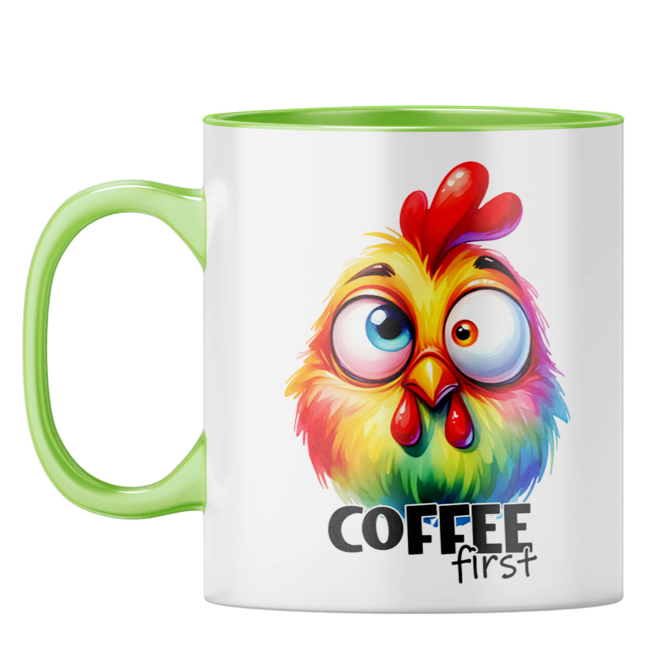 Cute Coffee First Coffee Mug Light Green