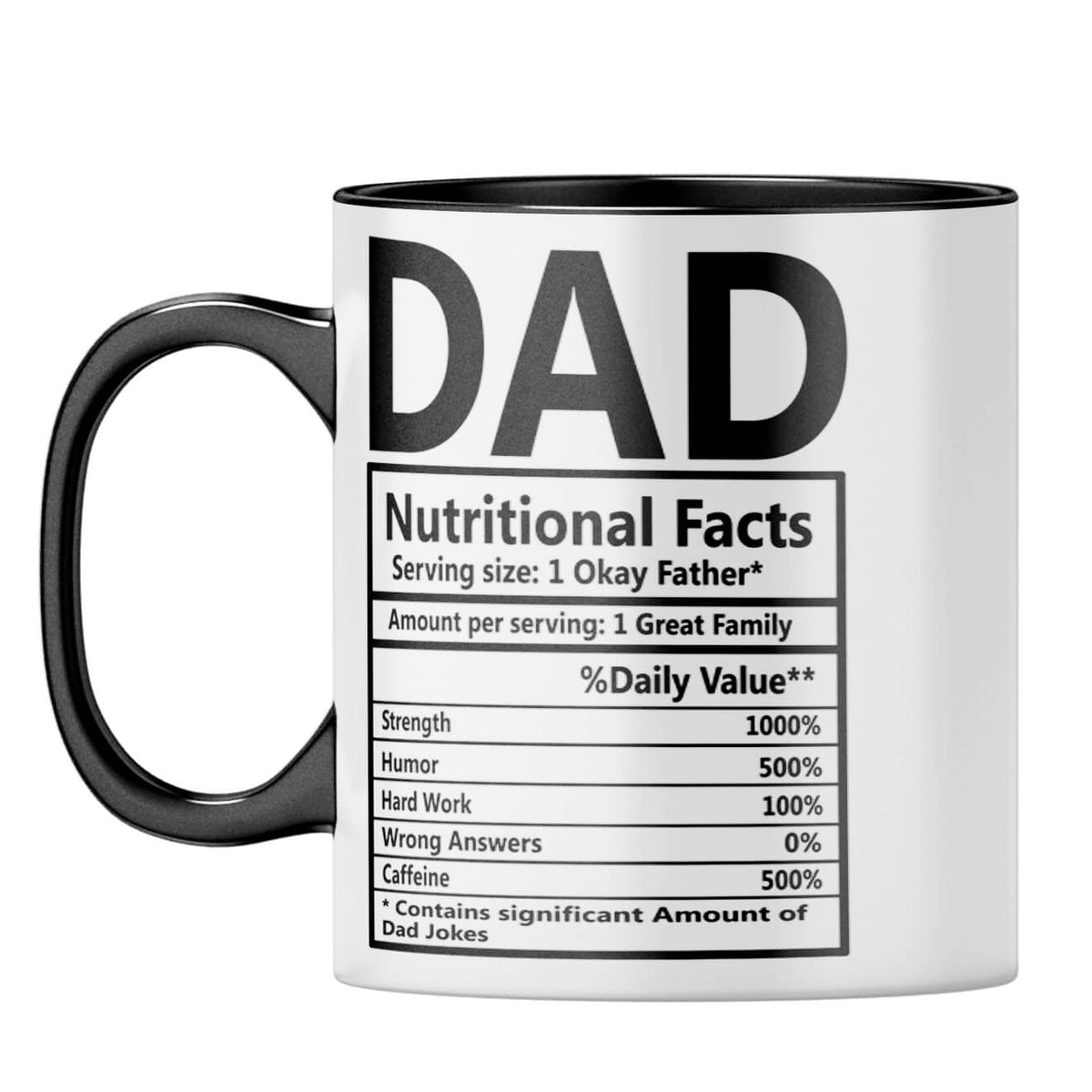 Dad Nutritional Fact Coffee Mug Black