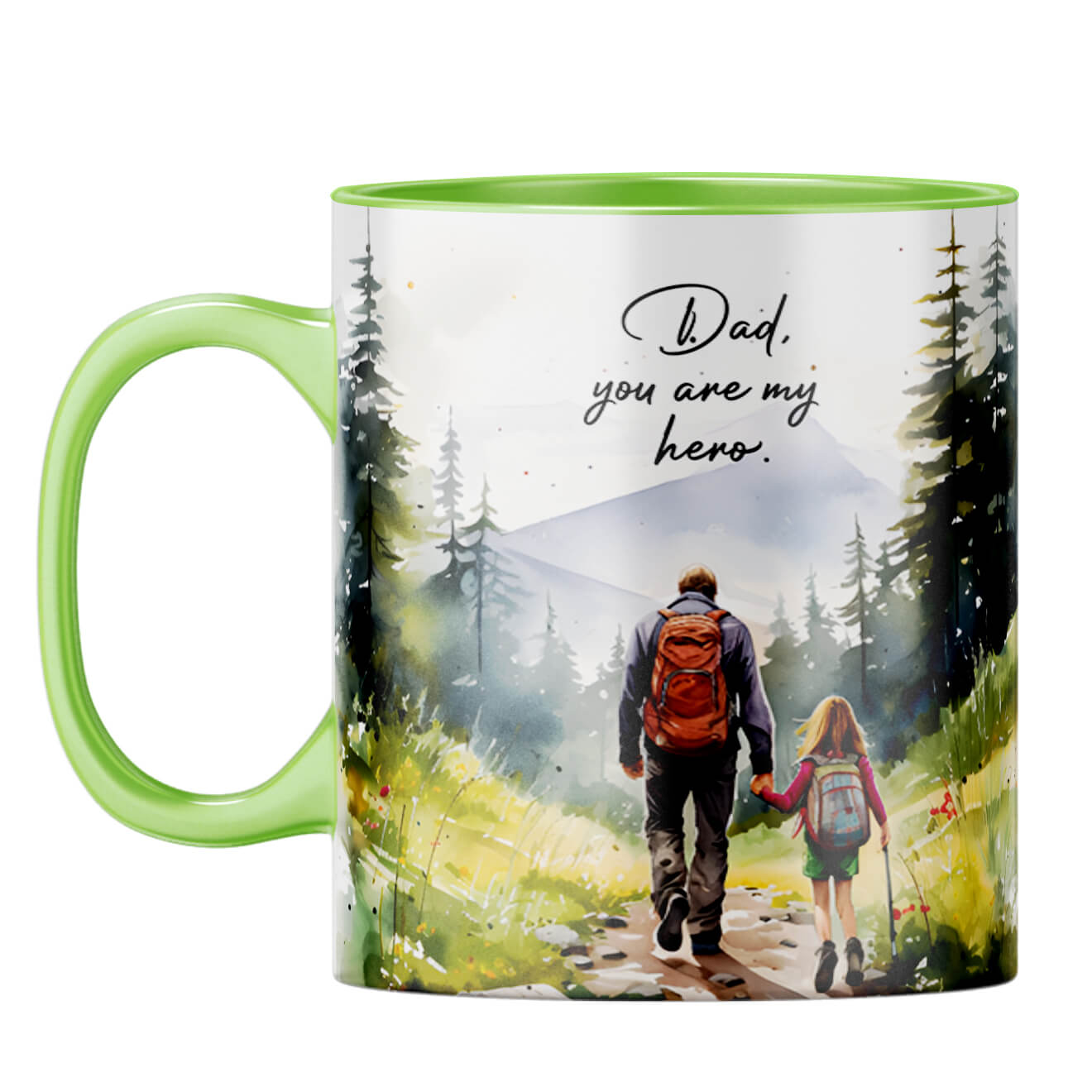 Dad You Are My Hero Coffee Mug Light Green