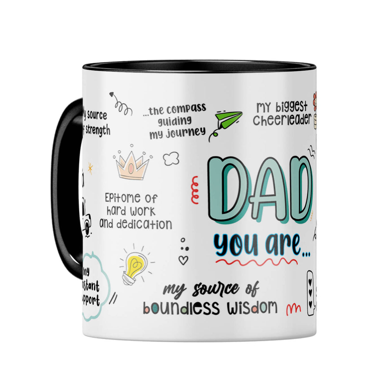 Dad You Are The World Coffee Mug Black