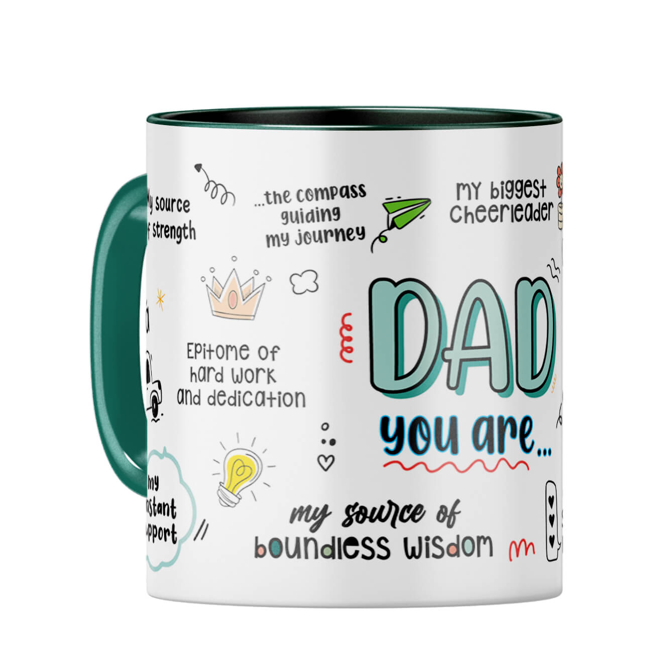 Dad You Are The World Coffee Mug Dark Green