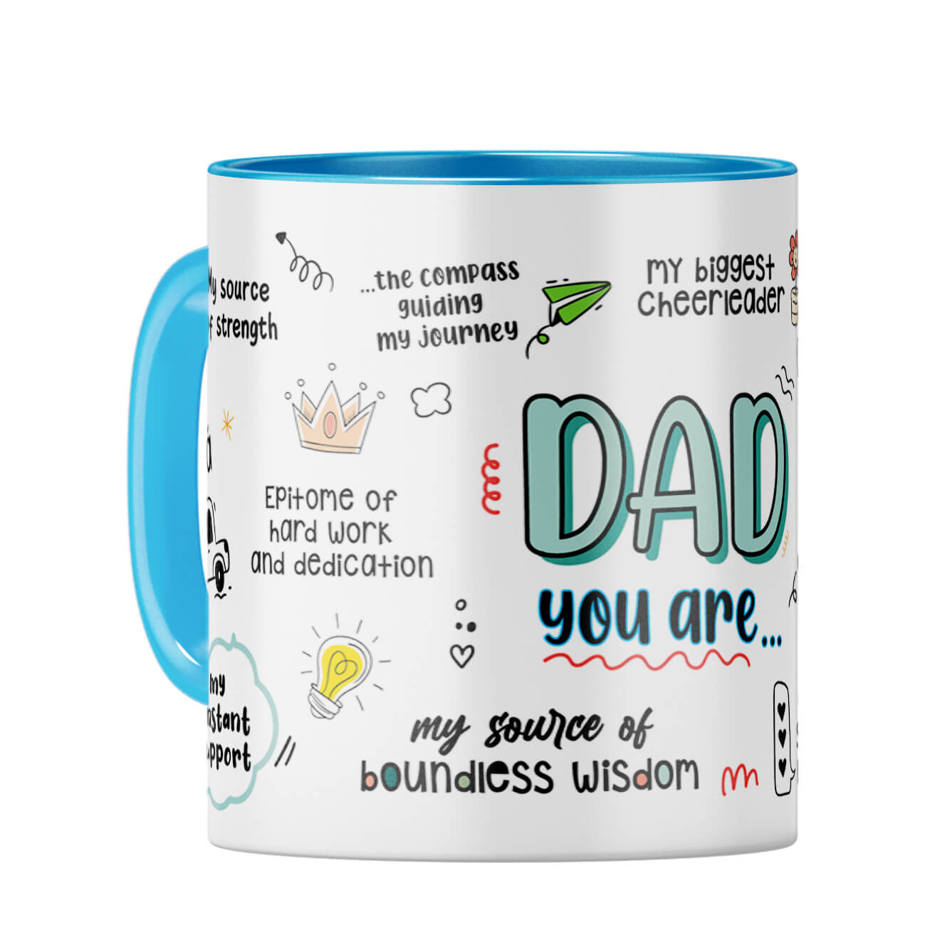 Dad You Are The World Coffee Mug Light Blue
