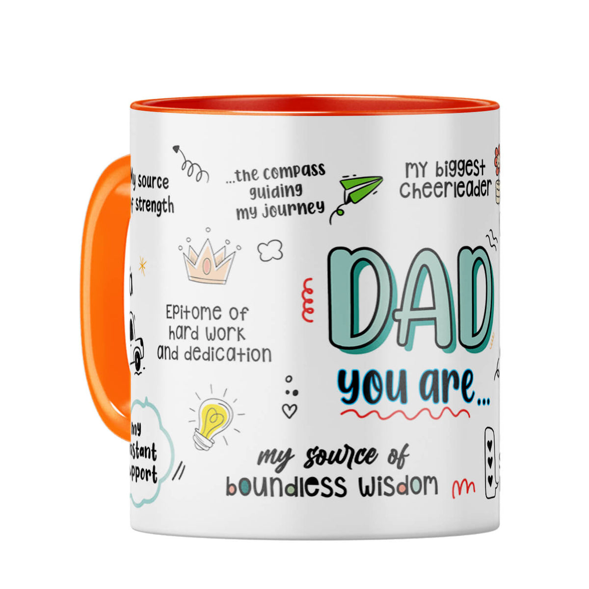 Dad You Are The World Coffee Mug Orange