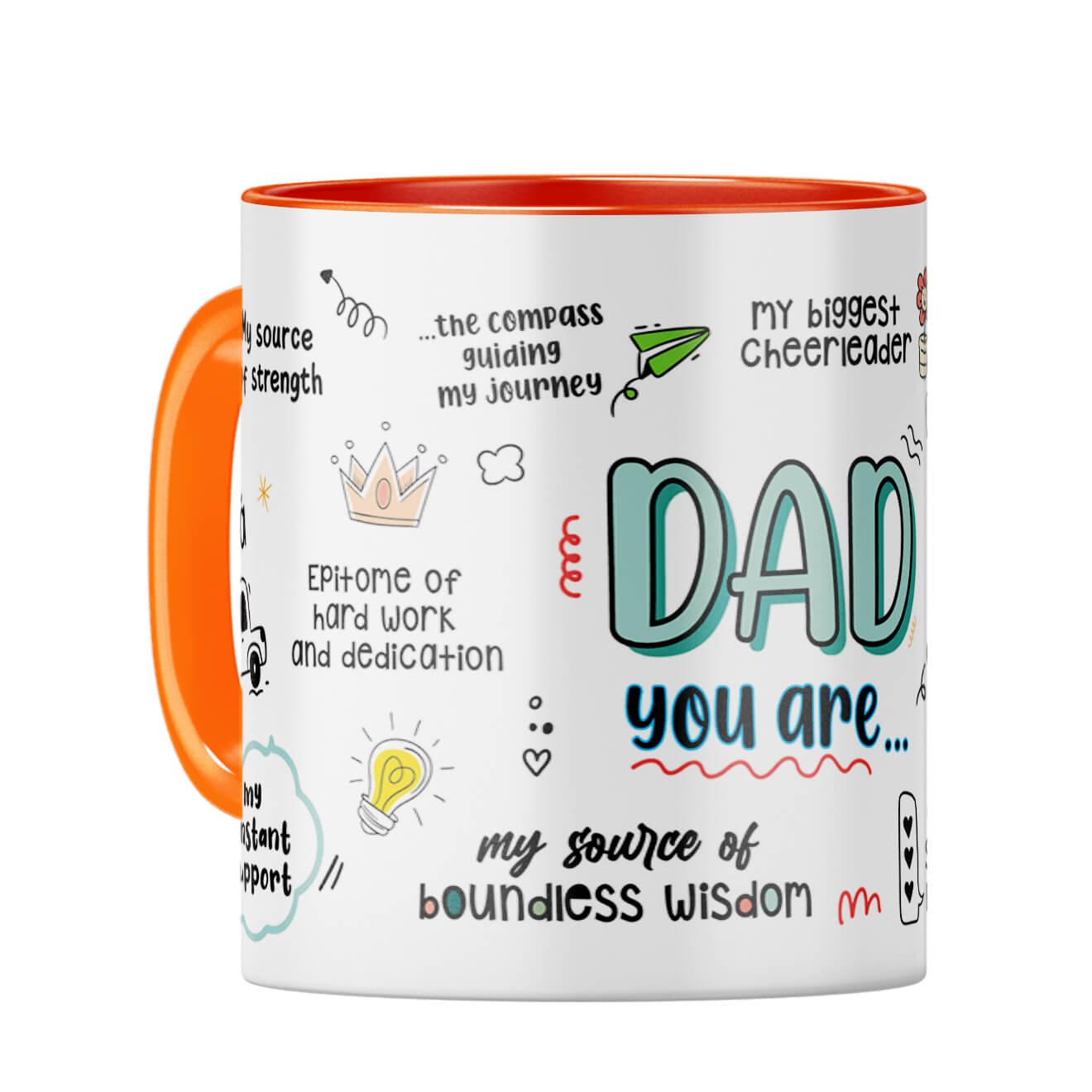 Dad You Are The World Coffee Mug Orange