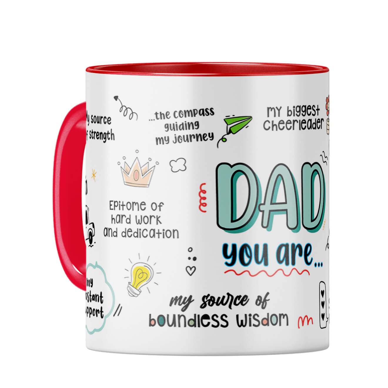 Dad You Are The World Coffee Mug Red