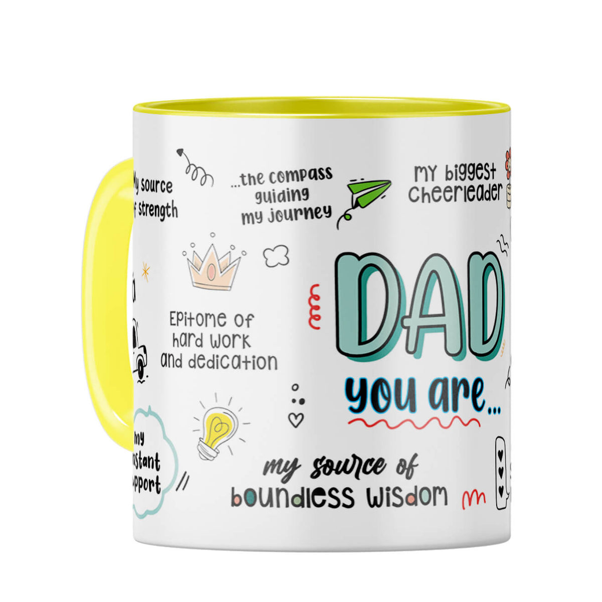 Dad You Are The World Coffee Mug Yellow