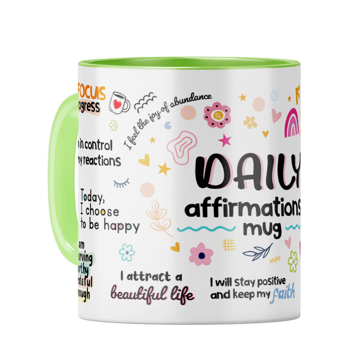 Daily Affirmation Coffee Mug Light Green