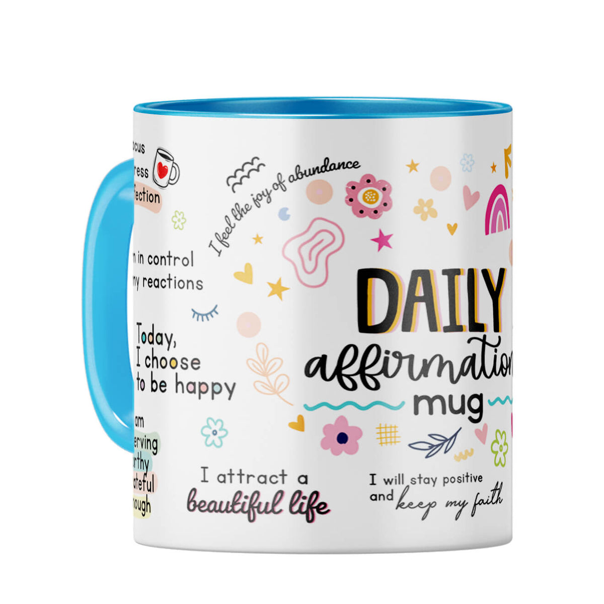 Daily Affirmations Coffee Mug Light Blue