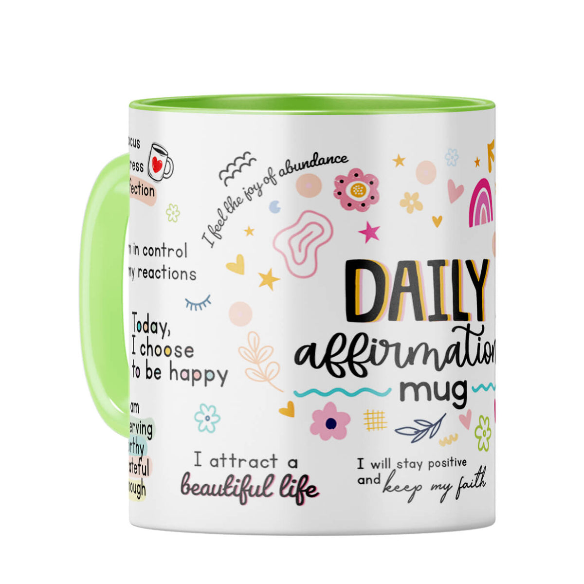 Daily Affirmations Coffee Mug Light Green