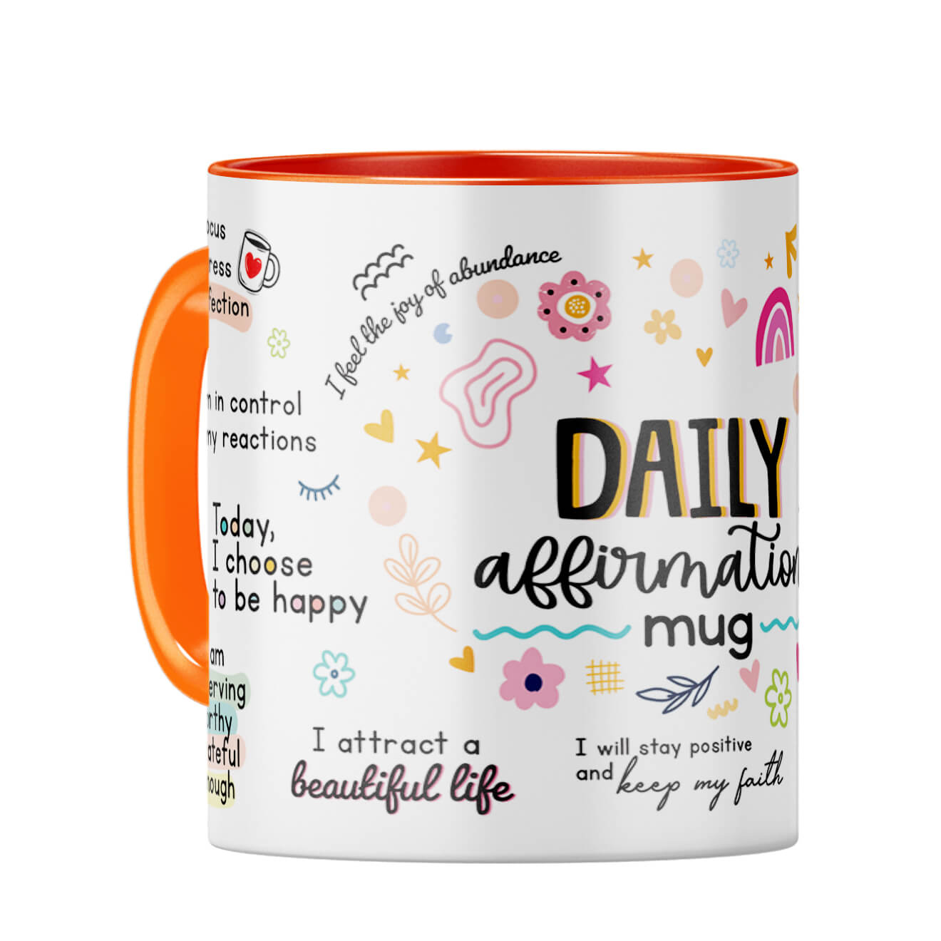 Daily Affirmations Coffee Mug Orange