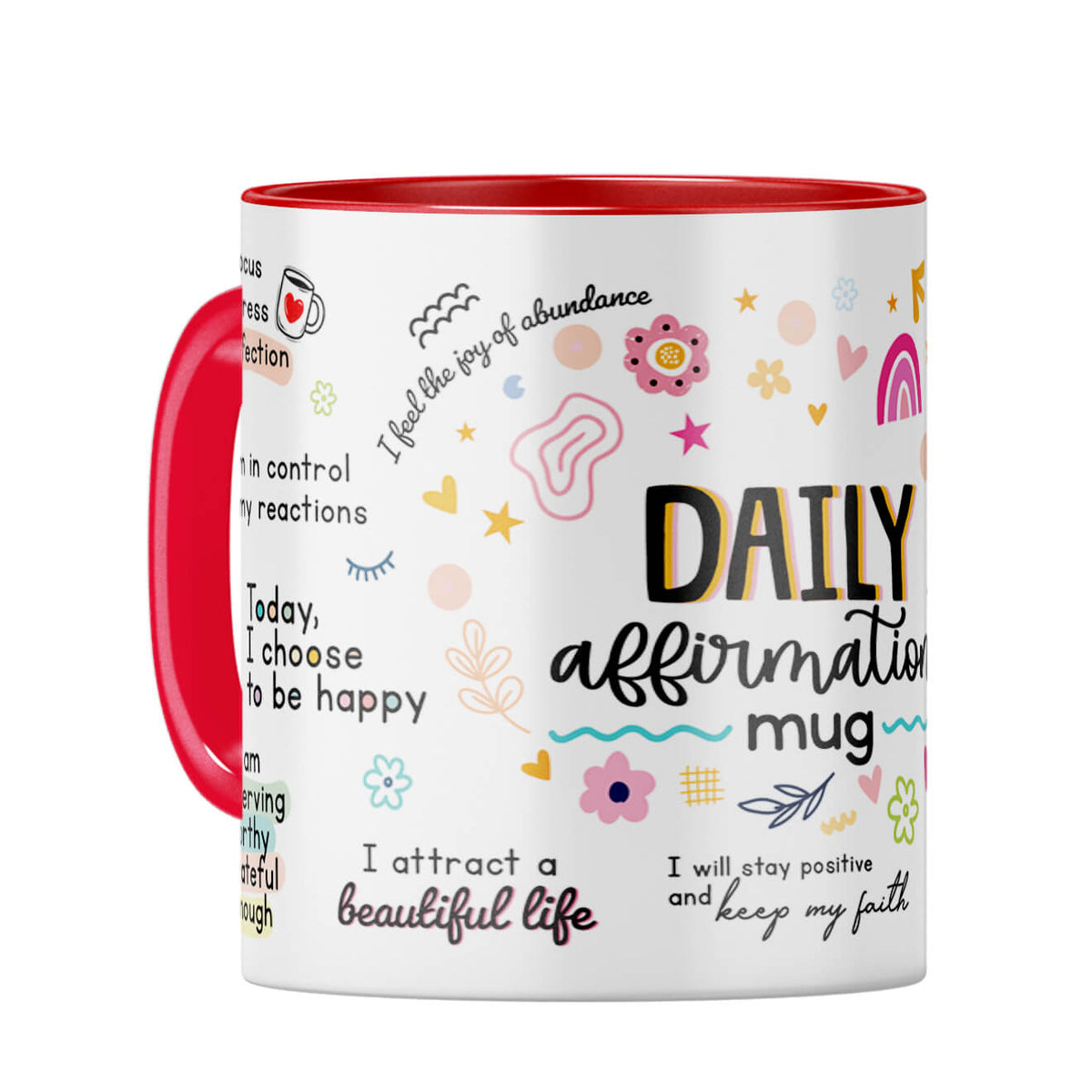 Daily Affirmations Coffee Mug Red