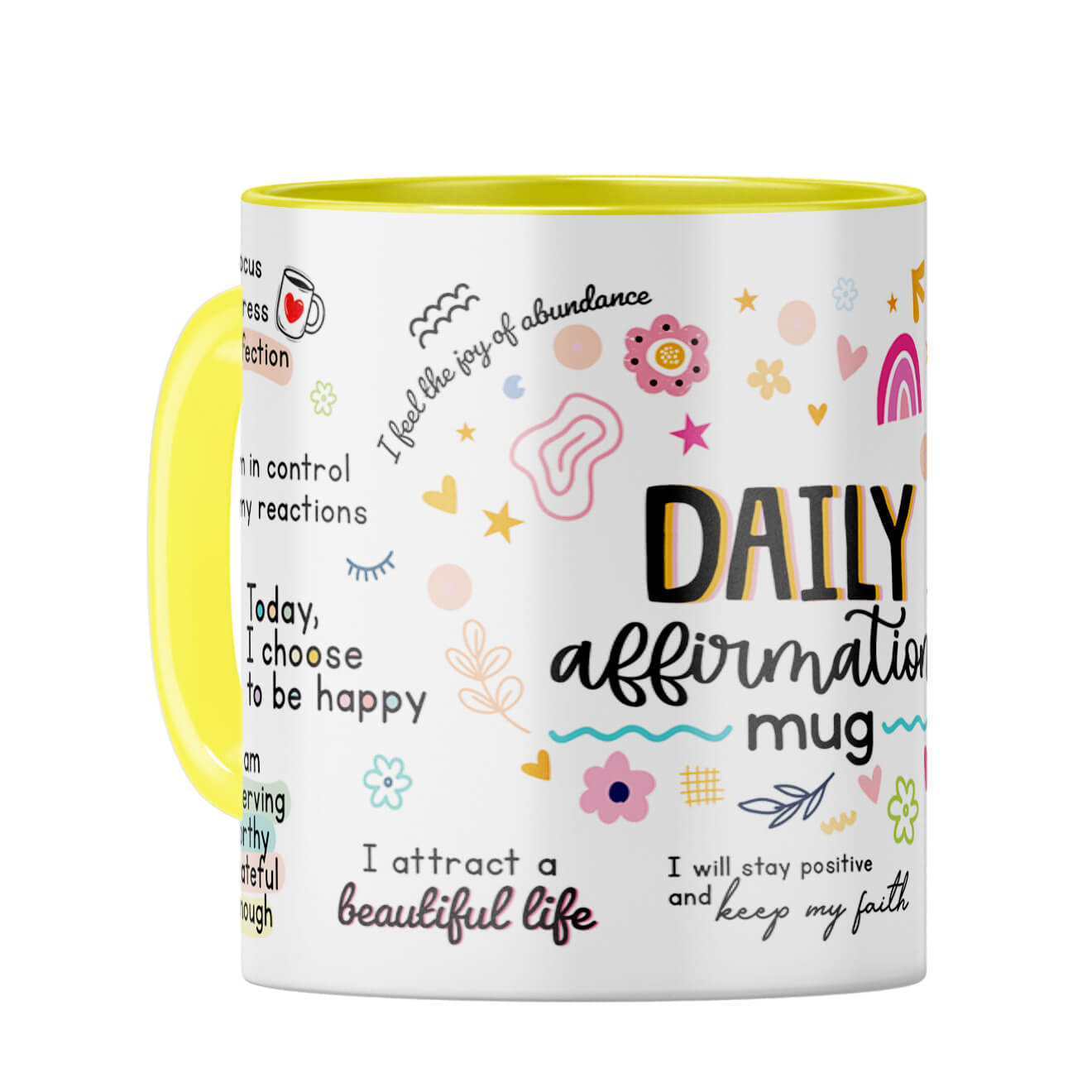 Daily Affirmations Coffee Mug Yellow