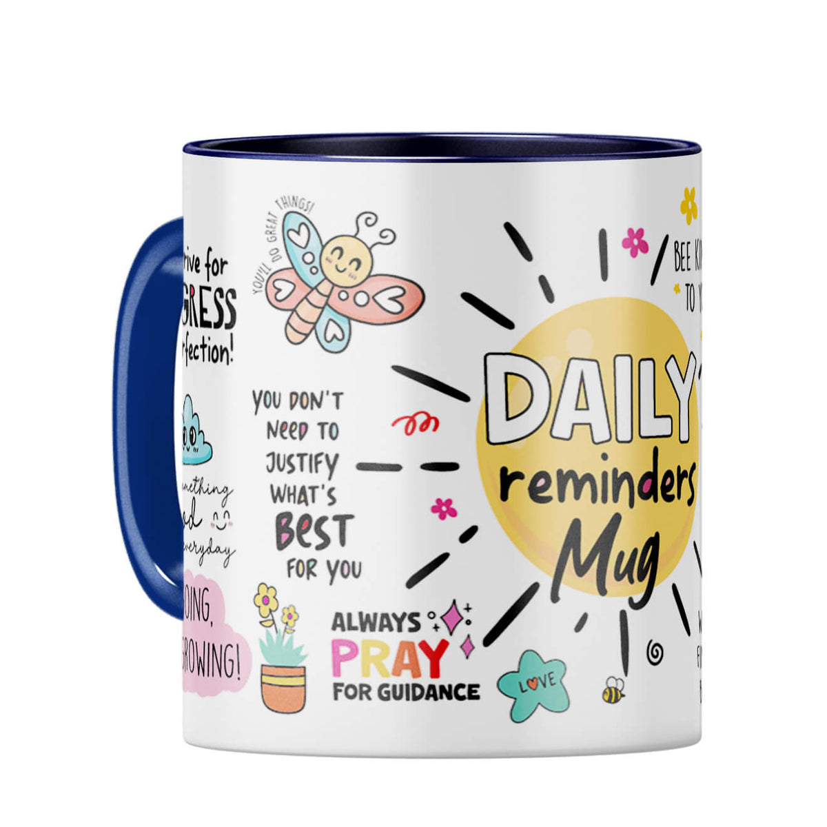 Daily Reminders Coffee Mug Dark Blue