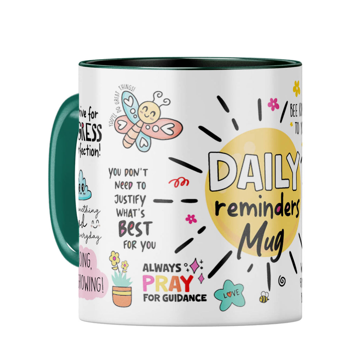 Daily Reminders Coffee Mug Dark Green
