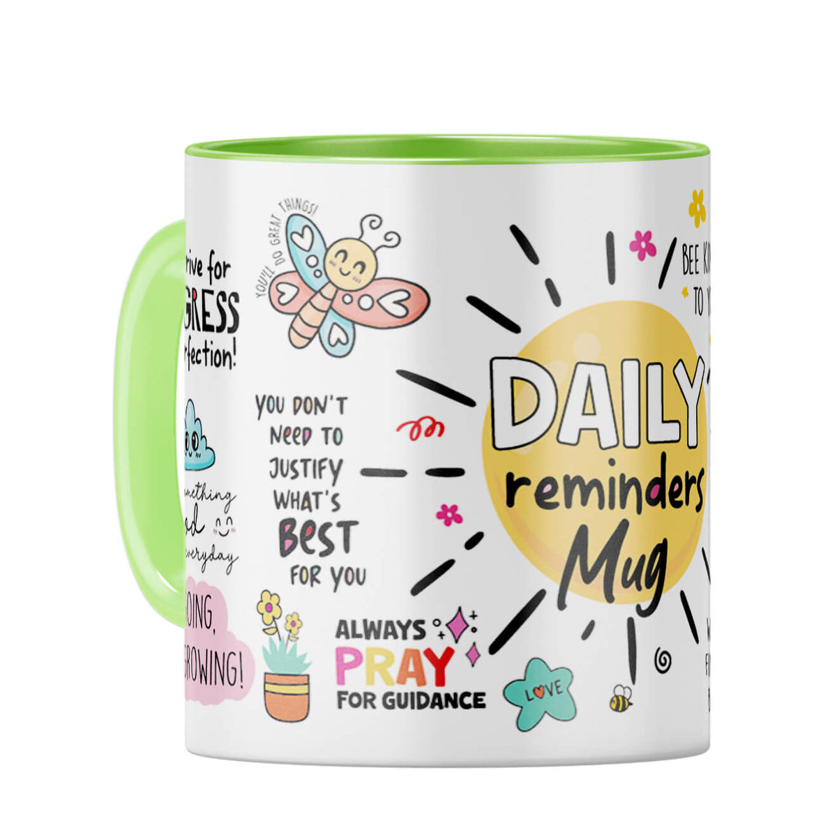 Daily Reminders Coffee Mug Light Green