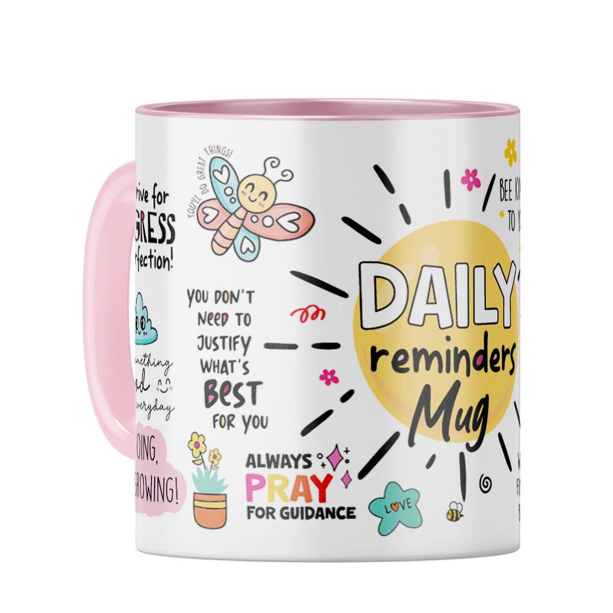 Daily Reminders Coffee Mug Pink