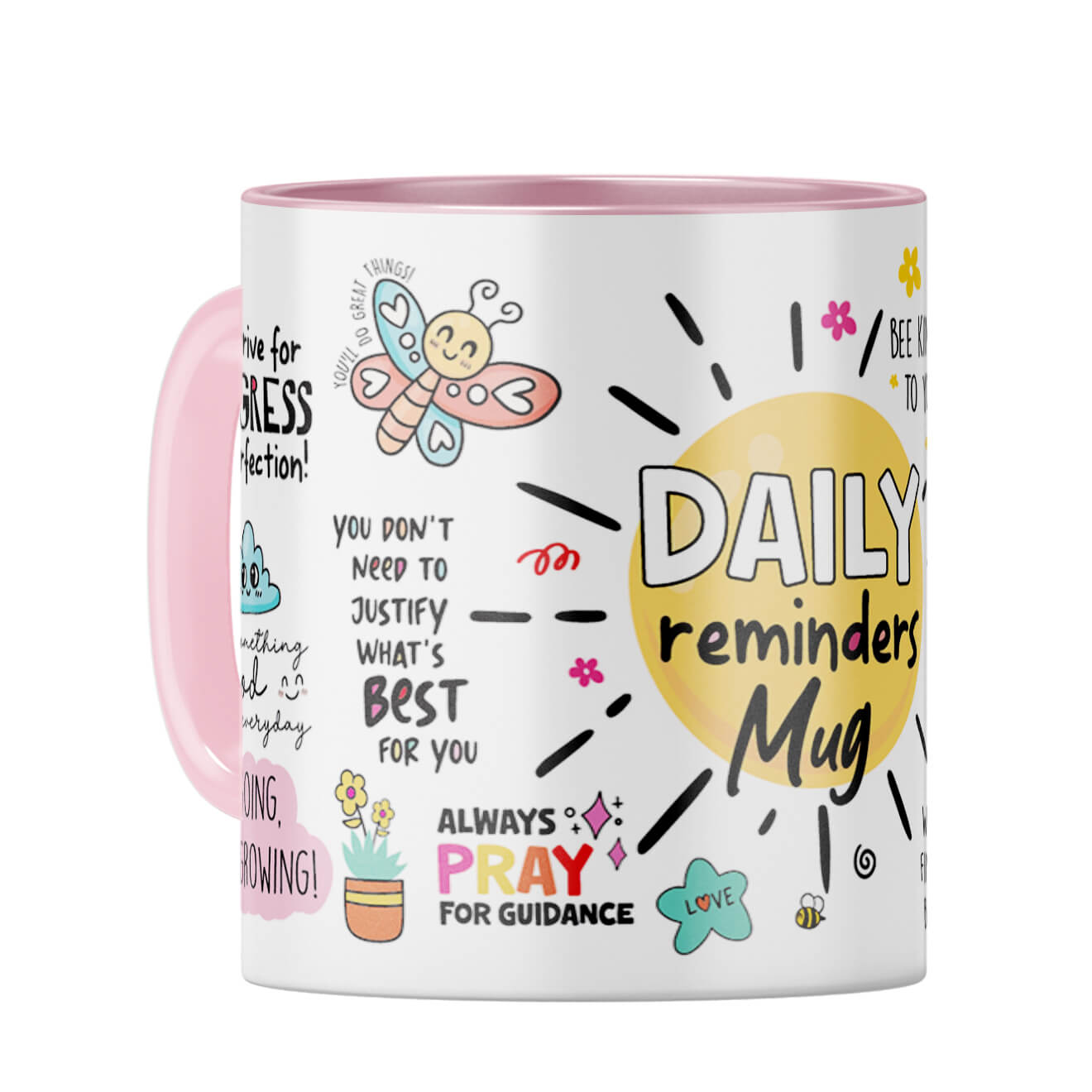 Daily Reminders Coffee Mug Pink