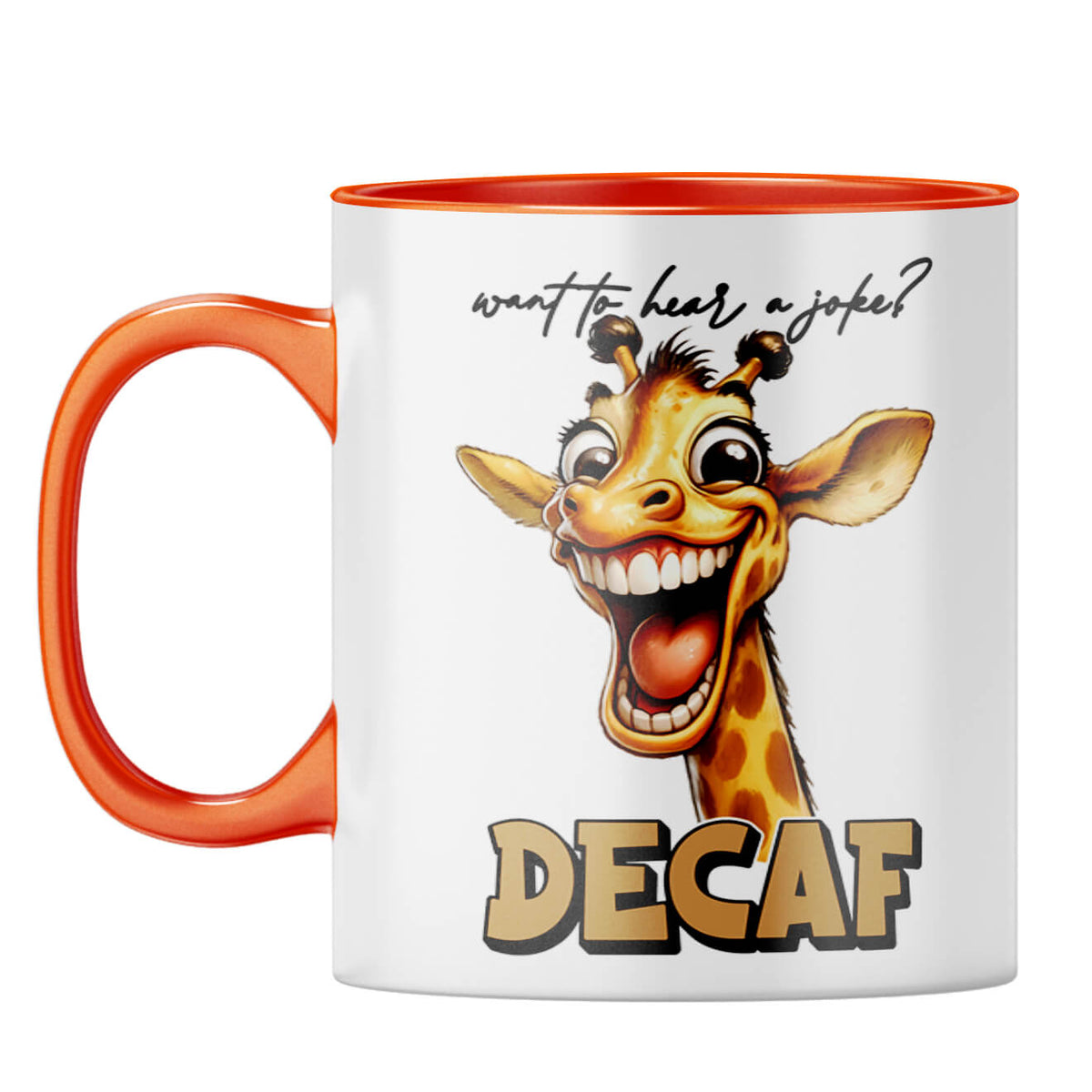 Decaf is Joke Coffee Mug Orange