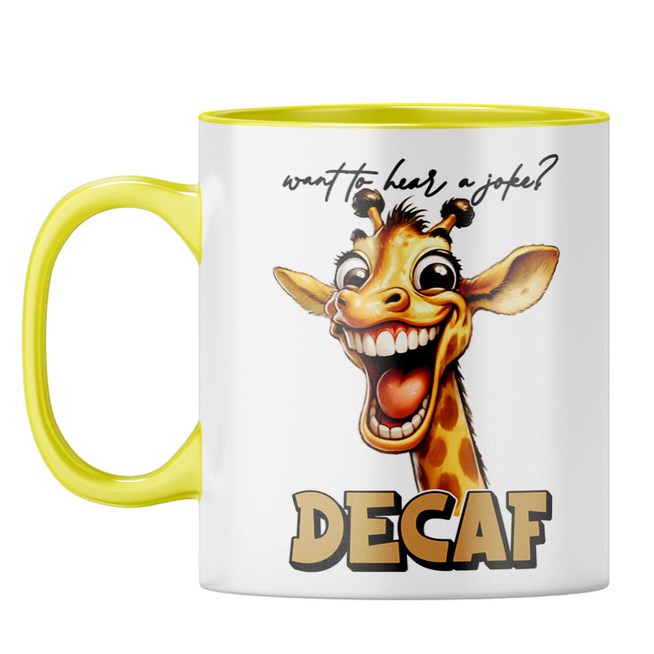 Decaf is Joke Coffee Mug Yellow