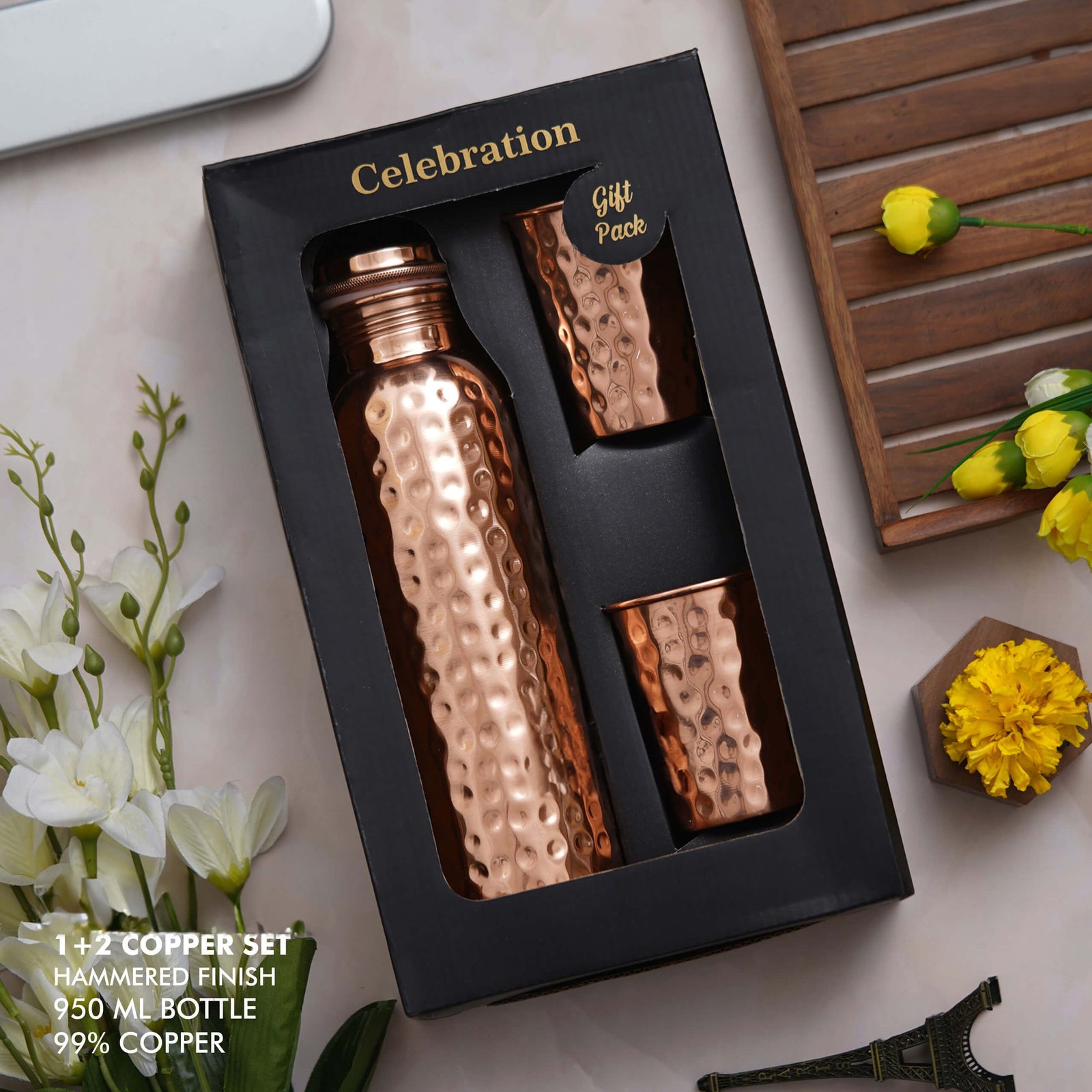 Deluxe Hammered Copper Gift Set - Elevate Your Gifting Experience