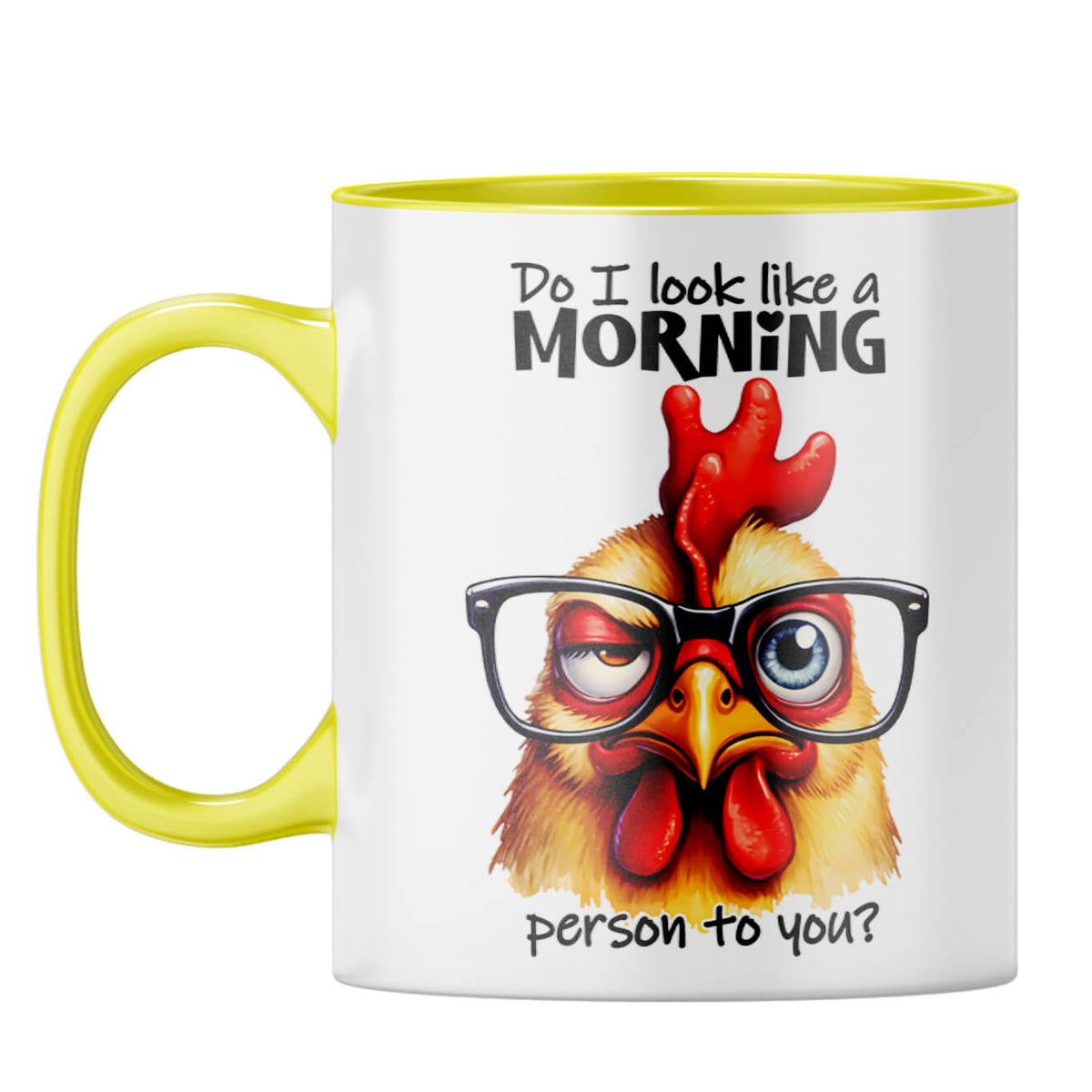 Do I Look Like Morning Person Coffee Mug Yellow
