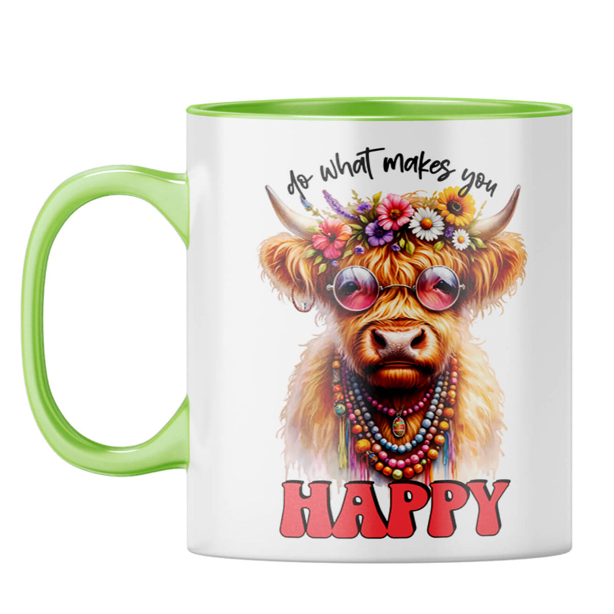 Do What Makes You Happy Coffee Mug Light Green