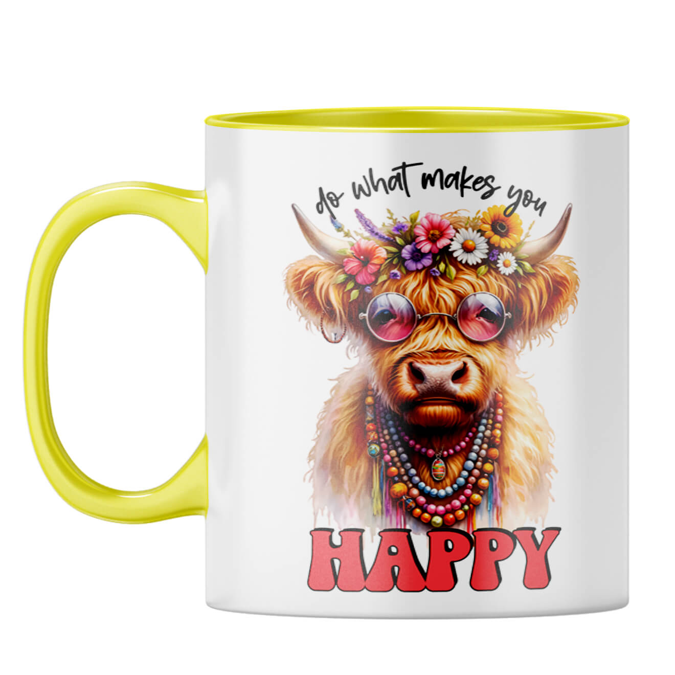 Do What Makes You Happy Coffee Mug Yellow