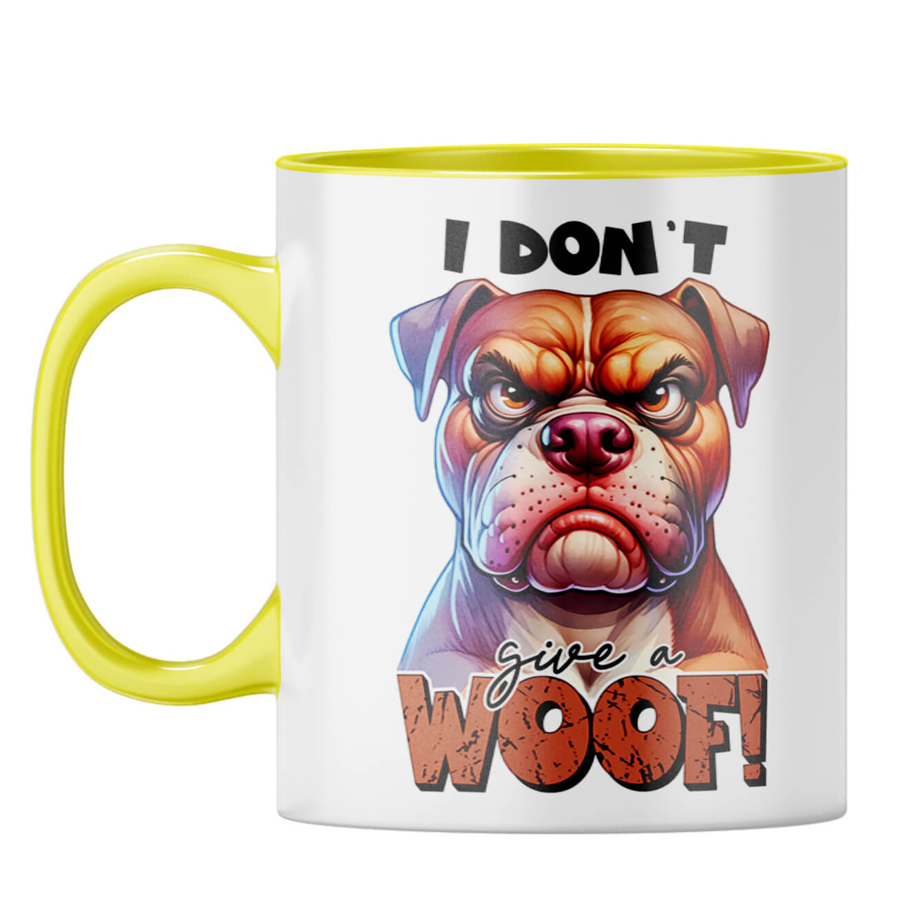 Dont Give A Woof Coffee Mug Yellow