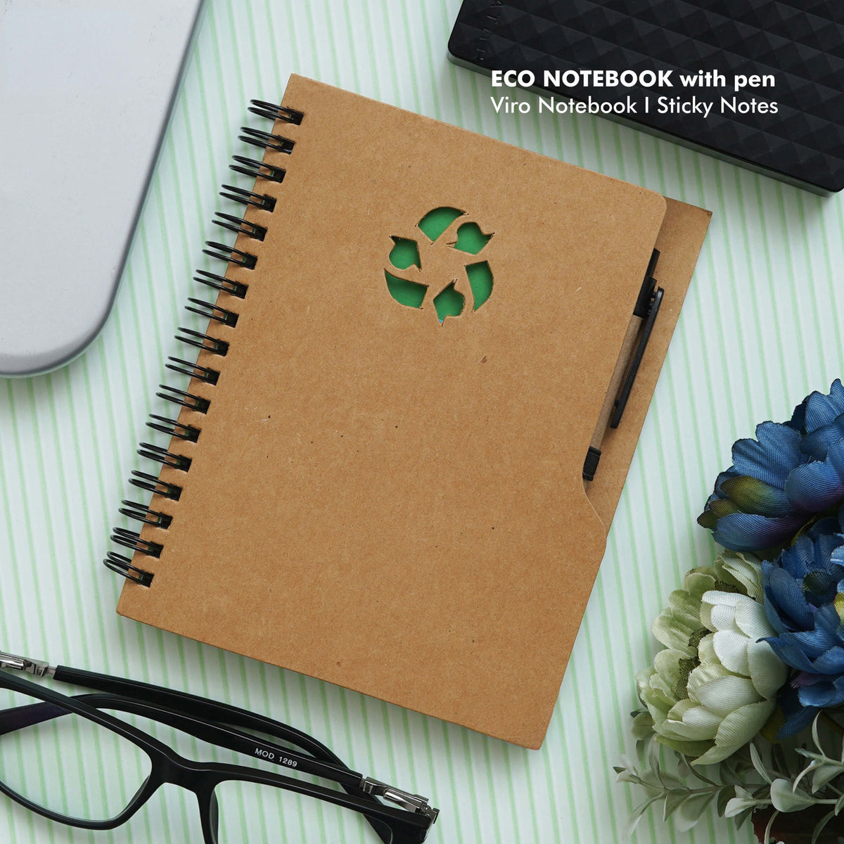 Eco-Friendly Brown Notebook Gift Set - Sustainable Stationery