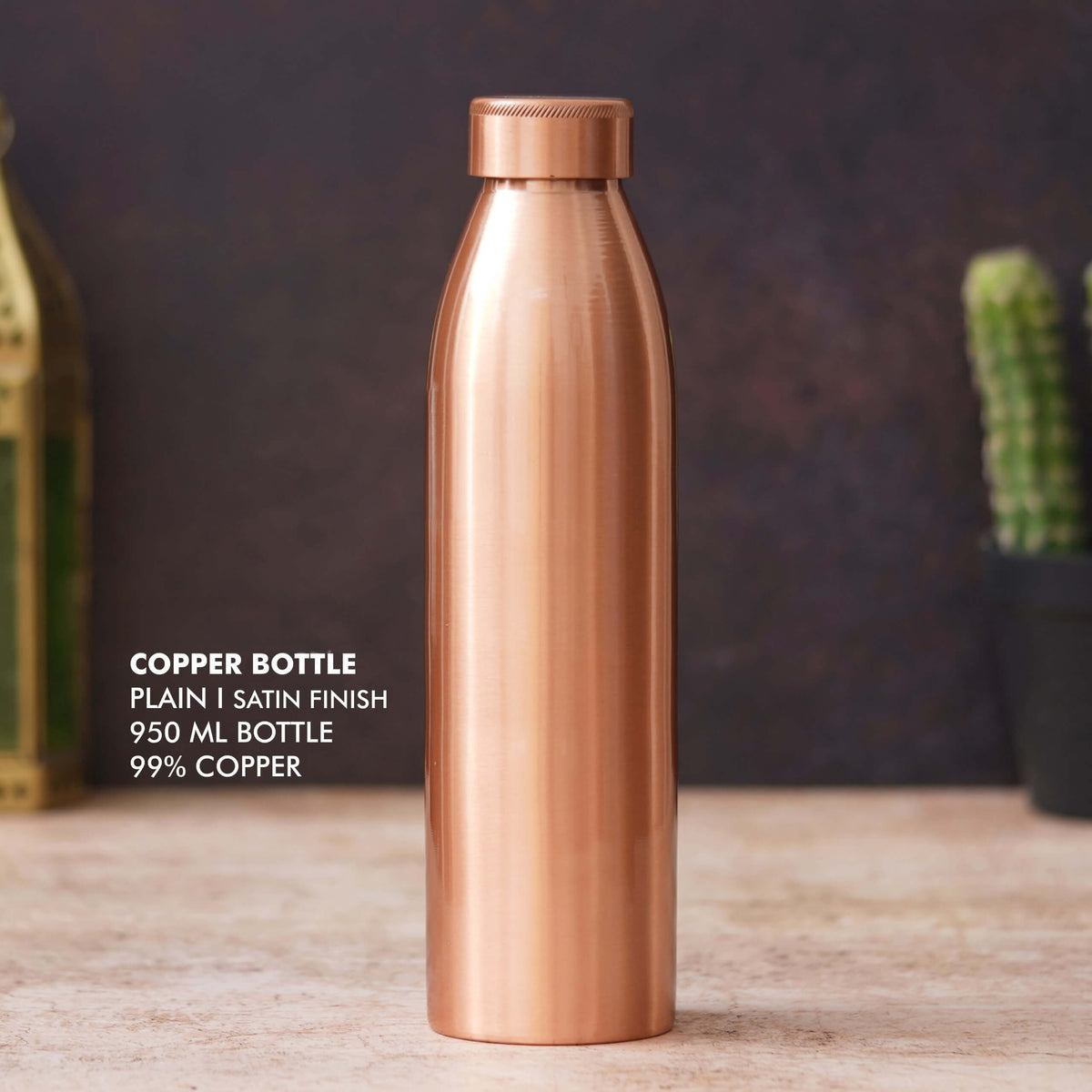 Elegant Satin Finish Copper Bottle - Perfect for Daily Hydration