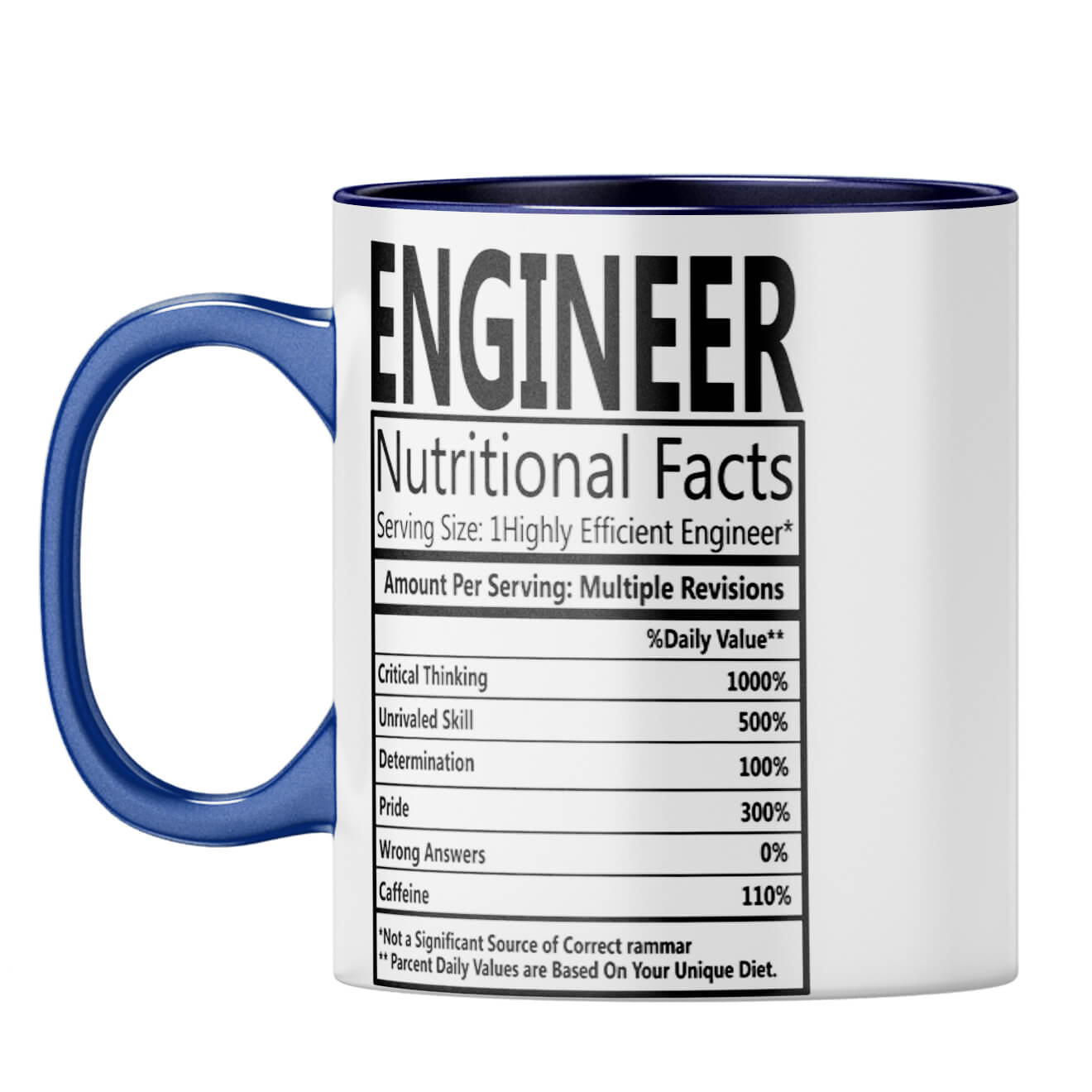 Engineer Nutritional Fact Coffee Mug Dark Blue