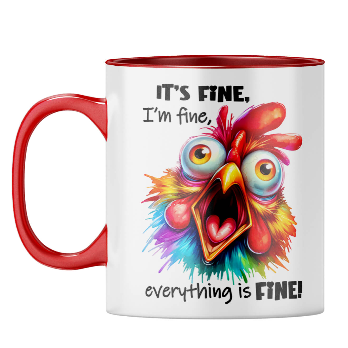 Everything is Fine Coffee Mug Red