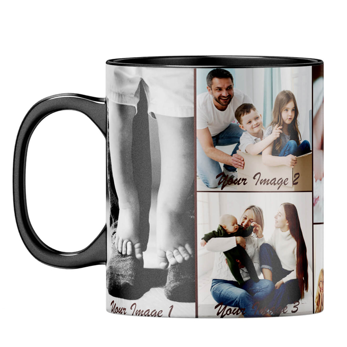 Family Collage Coffee Mug Black
