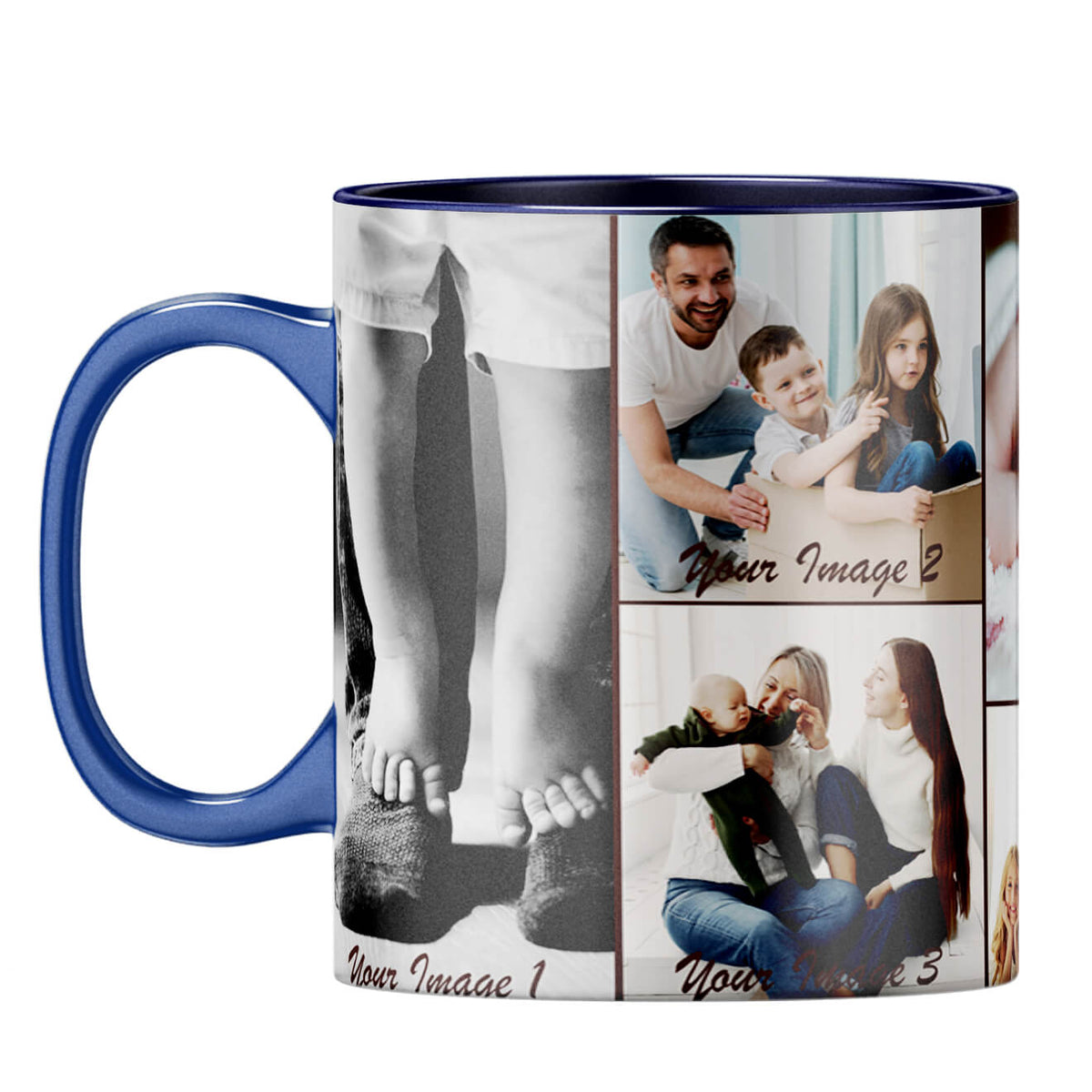 Family Collage Coffee Mug Dark Blue