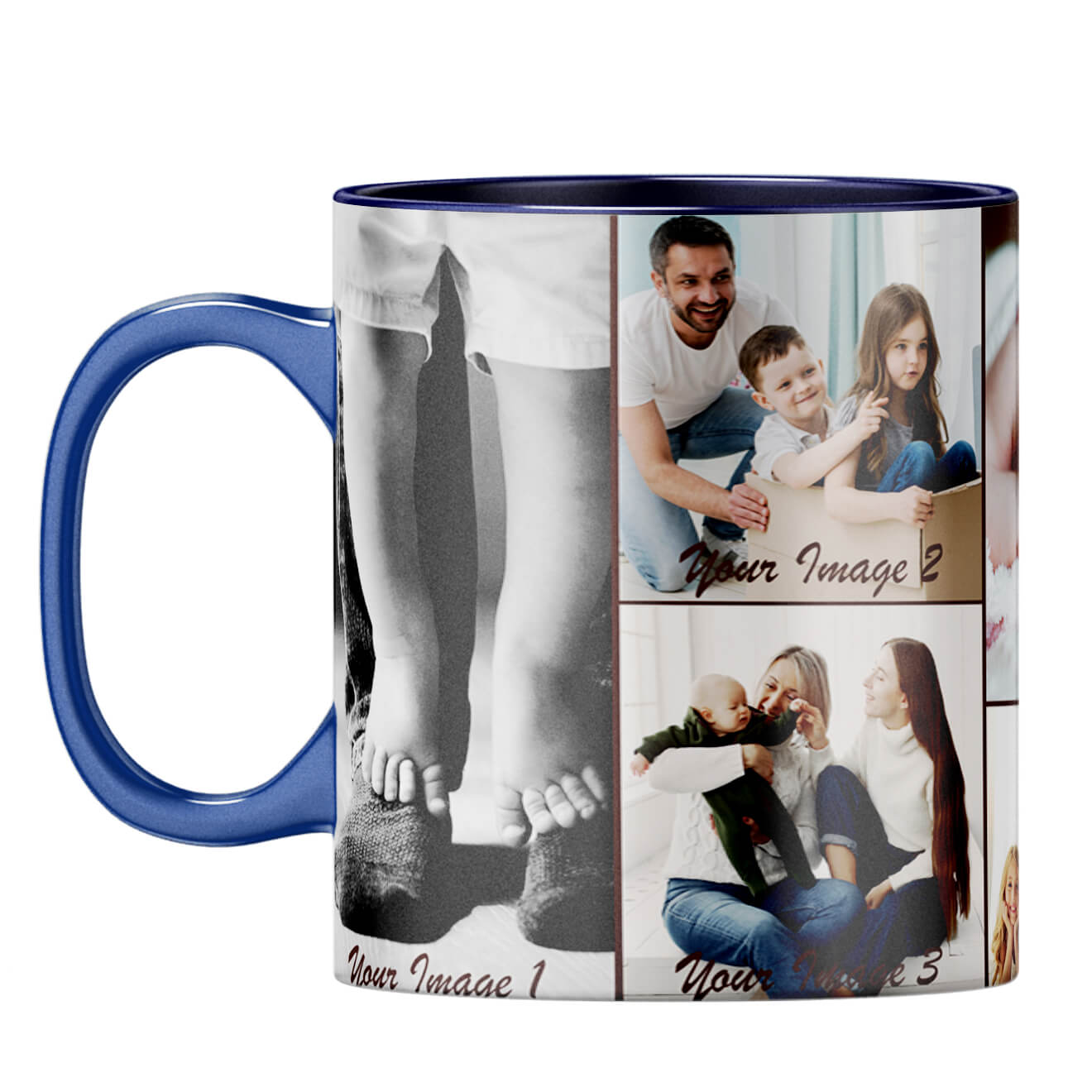 Family Collage Coffee Mug Dark Blue