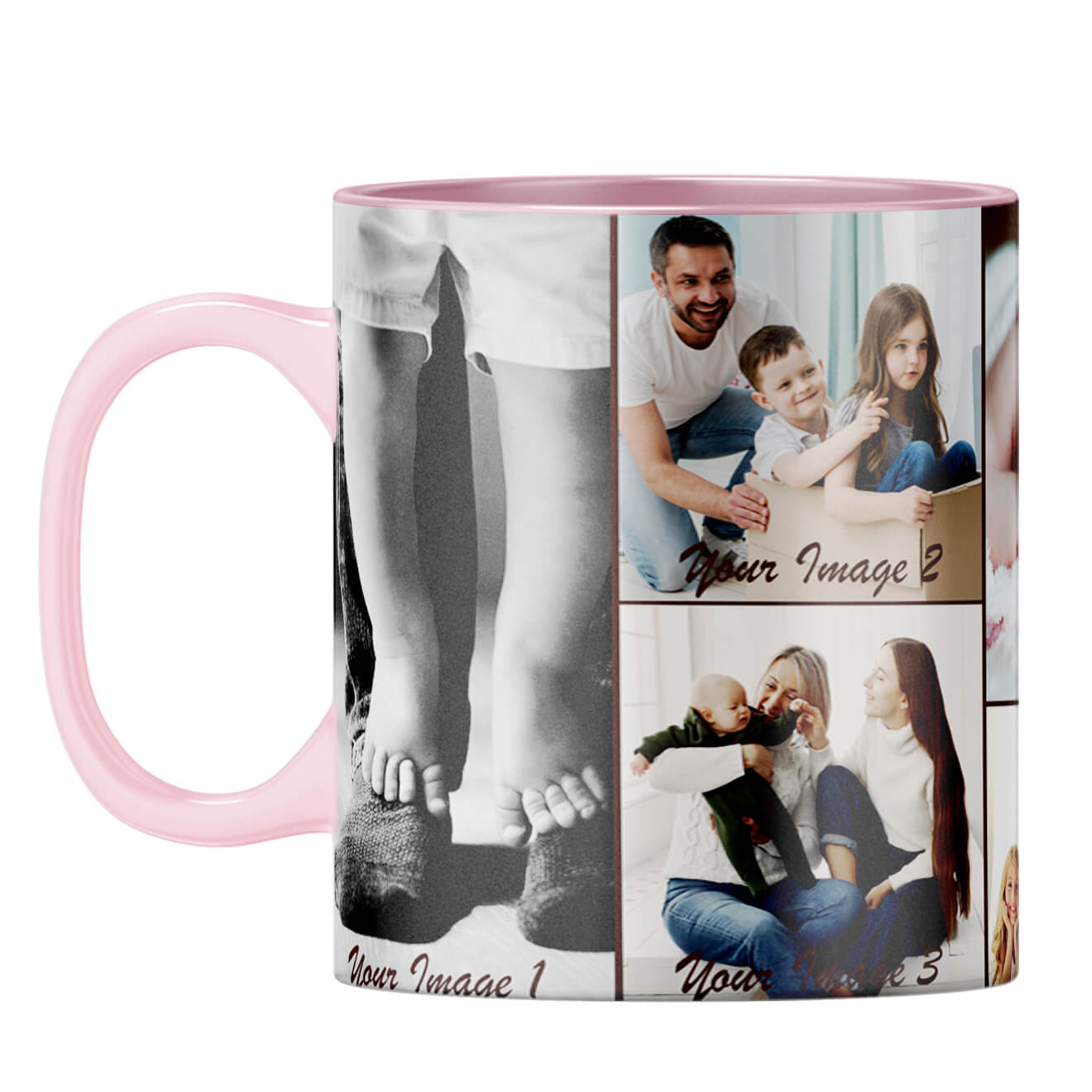 Family Collage Coffee Mug Pink