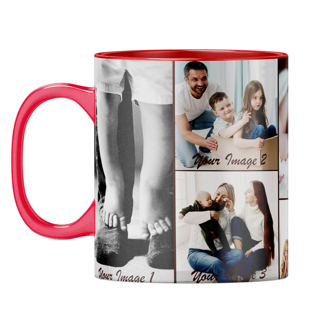 Family Collage Coffee Mug Red