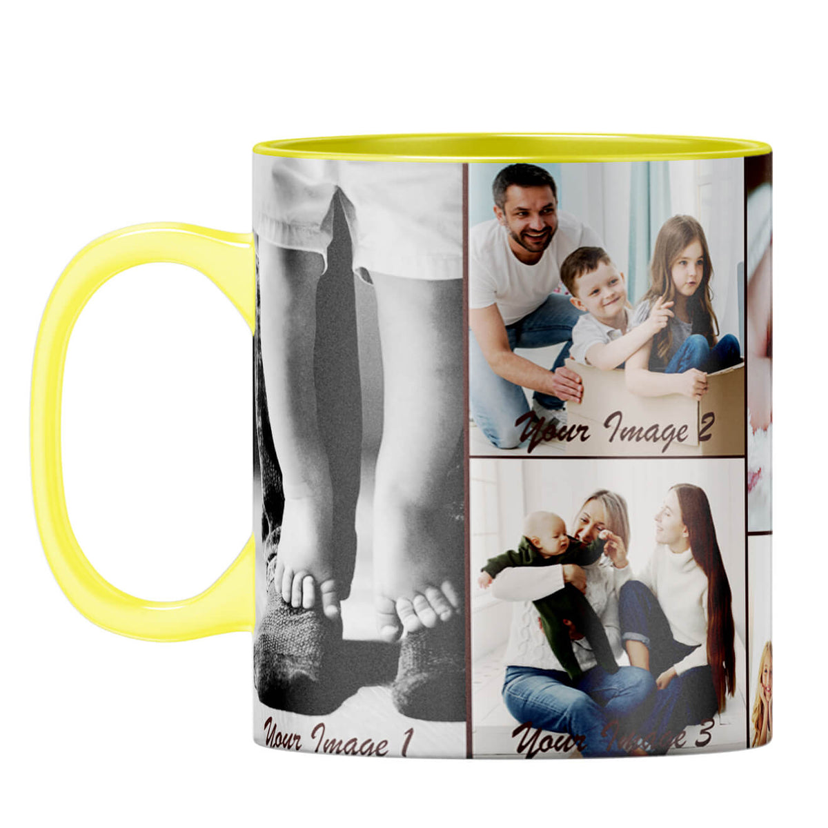 Family Collage Coffee Mug Yellow