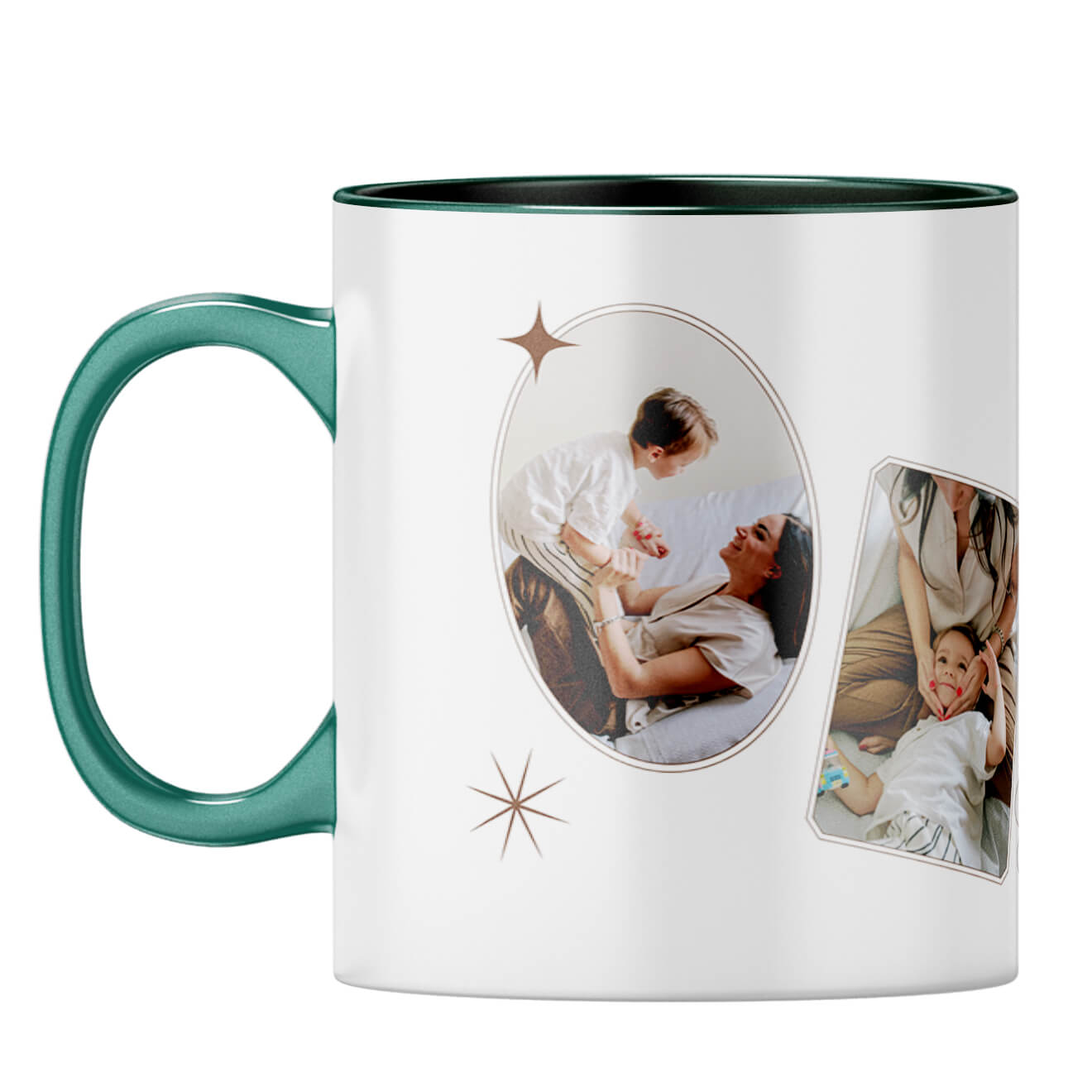 Family Photos Coffee Mug Dark Green